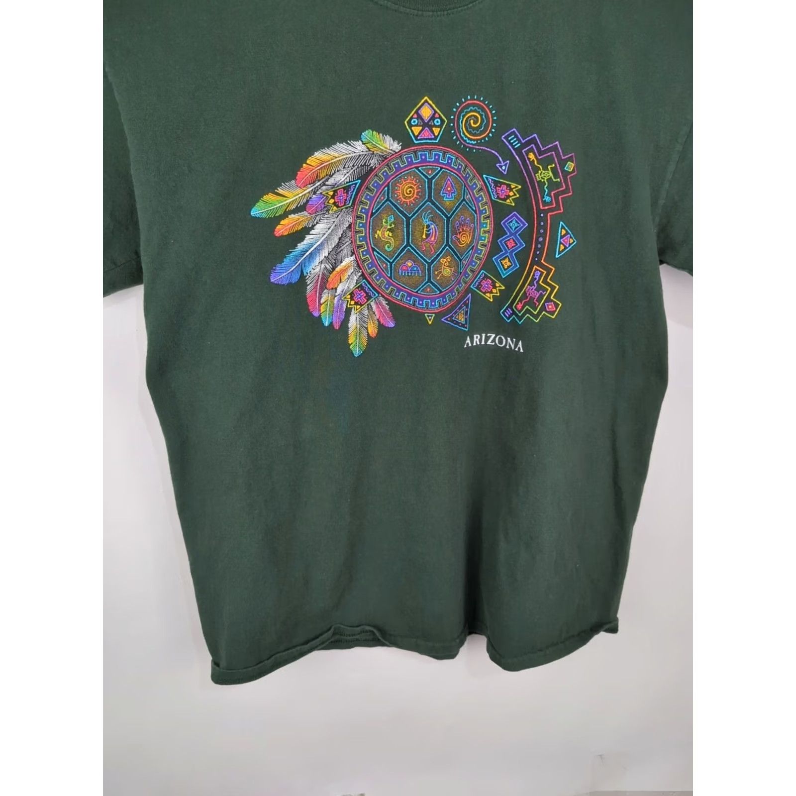 Vintage VINTAGE Arizona T Shirt Sportex Shirt Adult Large Green Crew Neck Short Sleeve Art USA Music 1990s Mens Size US L / EU 52-54 / 3 - 7 Thumbnail