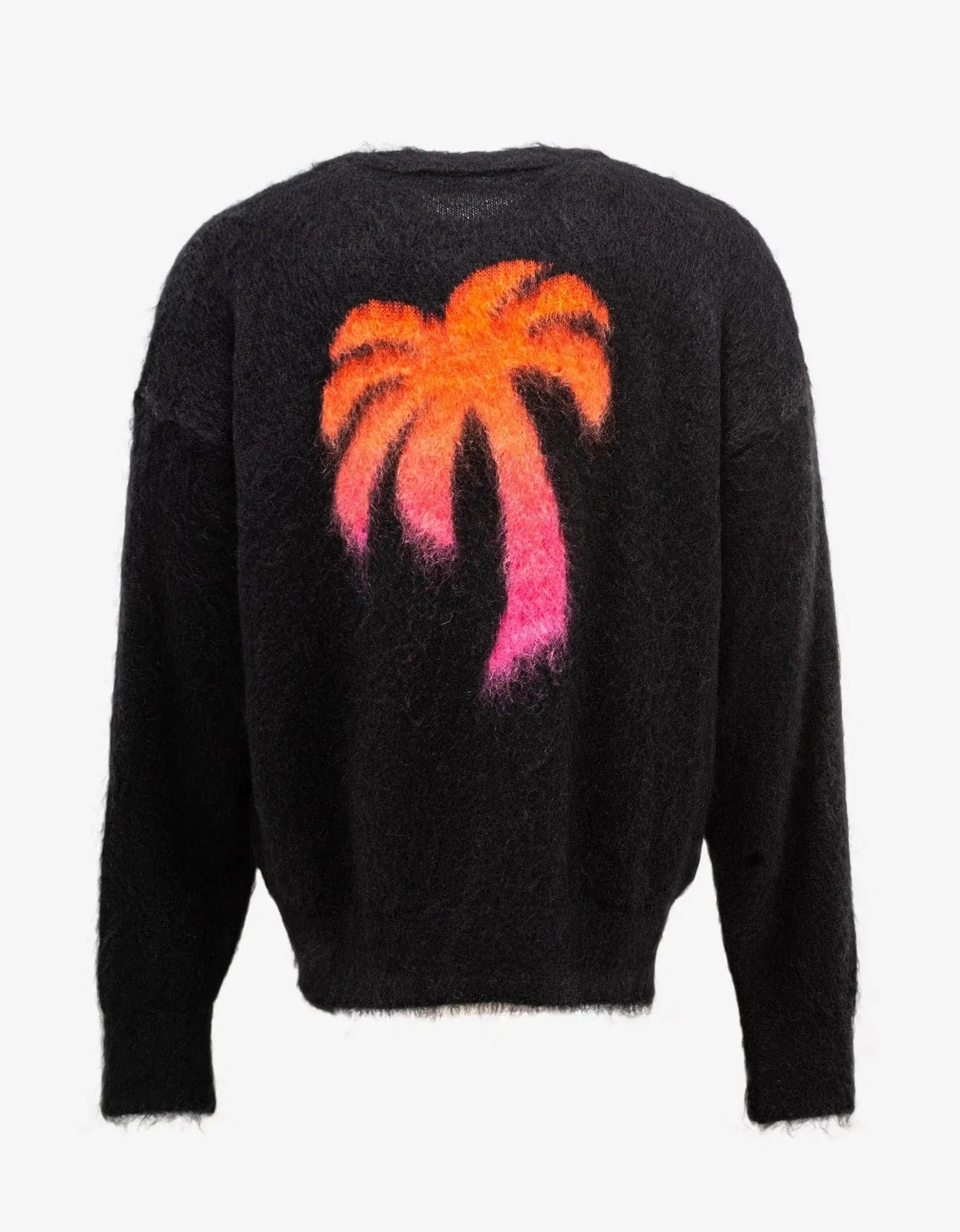 Palm Angels Palm Angels Black Sprayed Palm Intarsia Sweater Size US L / EU 52-54 / 3 - 2 Thumbnail