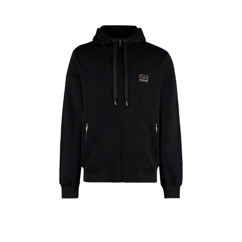 DOLCE&GABBANA Cotton Black Hoodie New & Authentic (Men's siz