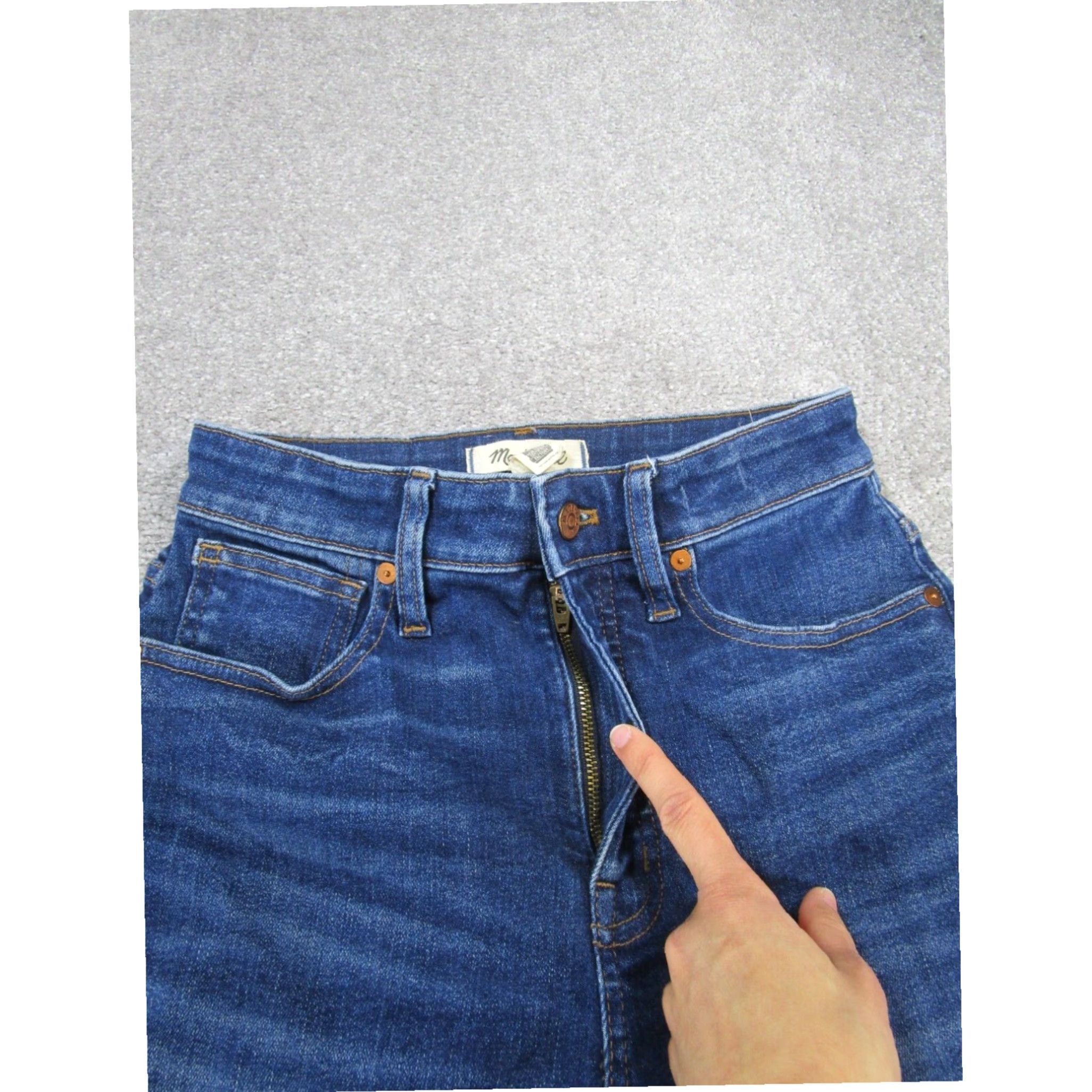 Madewell Madewell Womens Curvy Skinny Jeans Dark Wash Extra Large XL Size 42" / US 20 - 4 Thumbnail