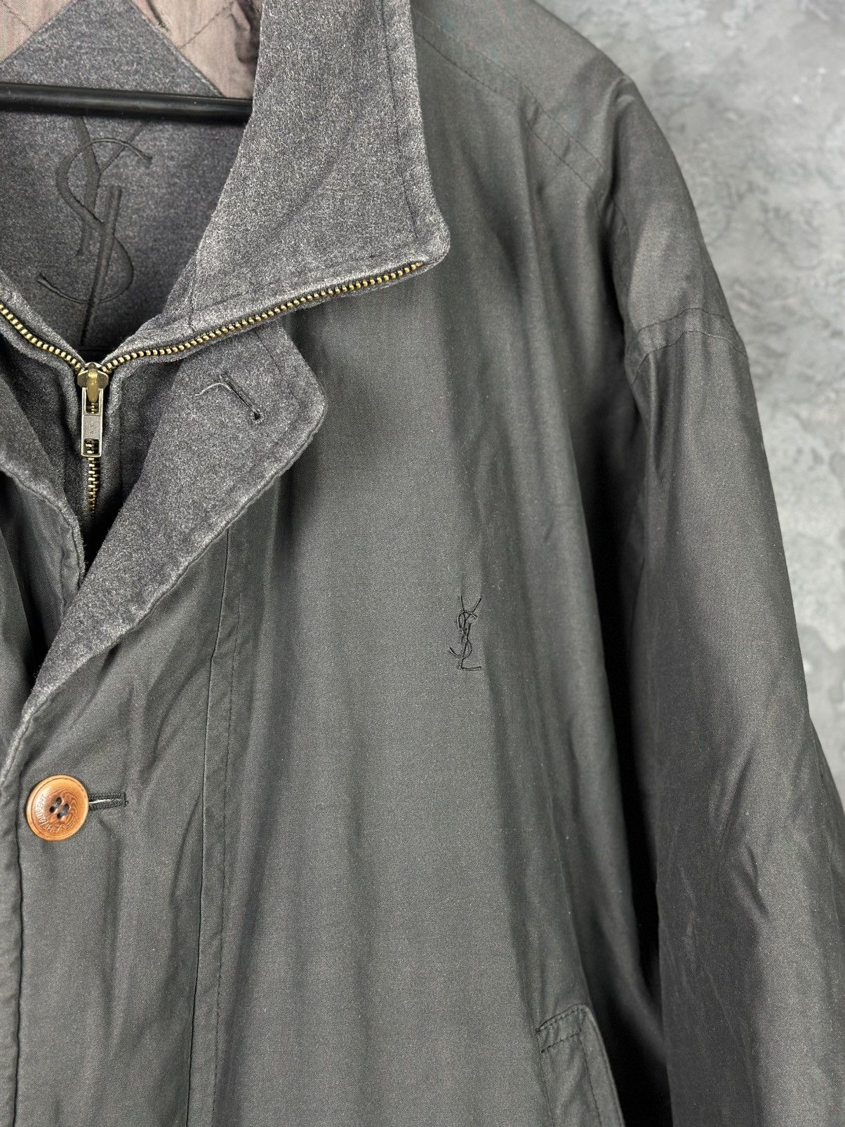 Designer × Vintage × Yves Saint Laurent Vintage Yves Saint Laurent Big Logo Monogram Jacket Size US L / EU 52-54 / 3 - 4 Thumbnail