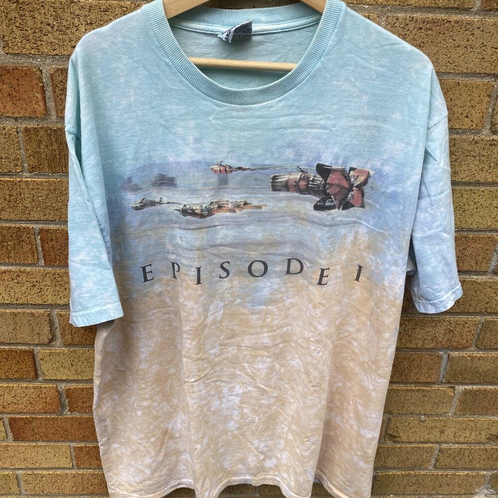 Liquid Blue × Star Wars × Vintage Vintage 90s Liquid Blue Star Wars Episode 1 Movie Promo Shi Size US XL / EU 56 / 4 - 2 Thumbnail