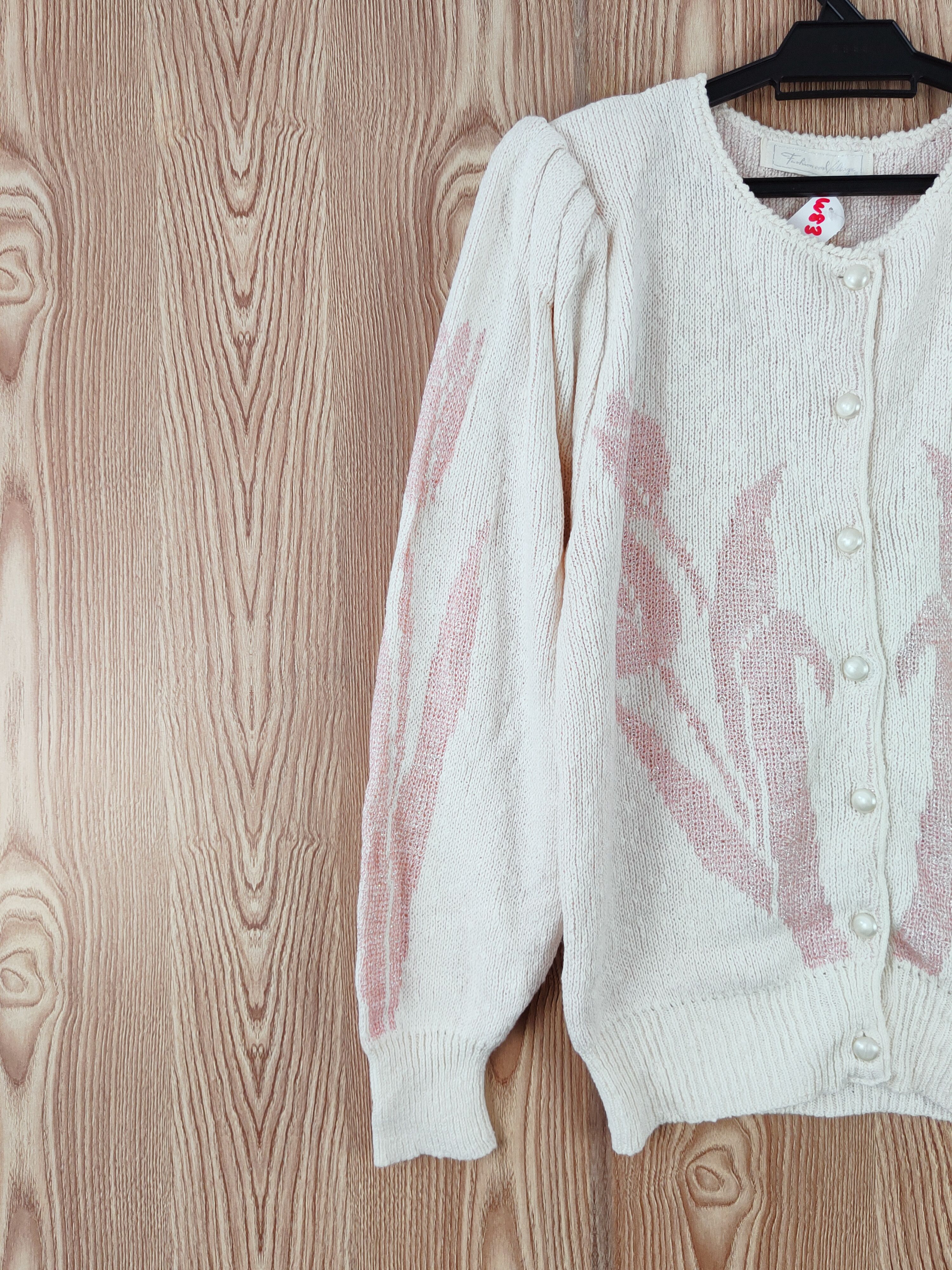 Homespun Knitwear × Japanese Brand Fashion and Village Cream Knitwear Cardigan #W832 Size M / US 6-8 / IT 42-44 - 3 Thumbnail