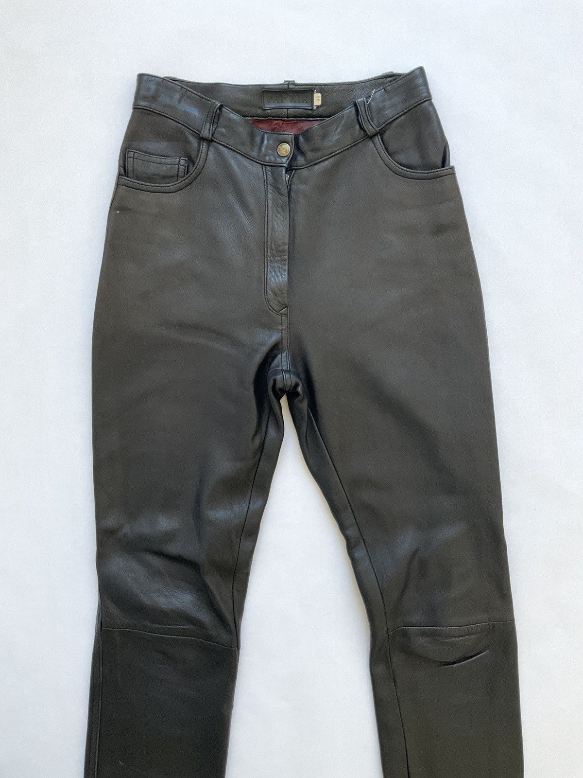 Vintage Black leather pants Size 26" / US 2 / IT 38 - 3 Thumbnail