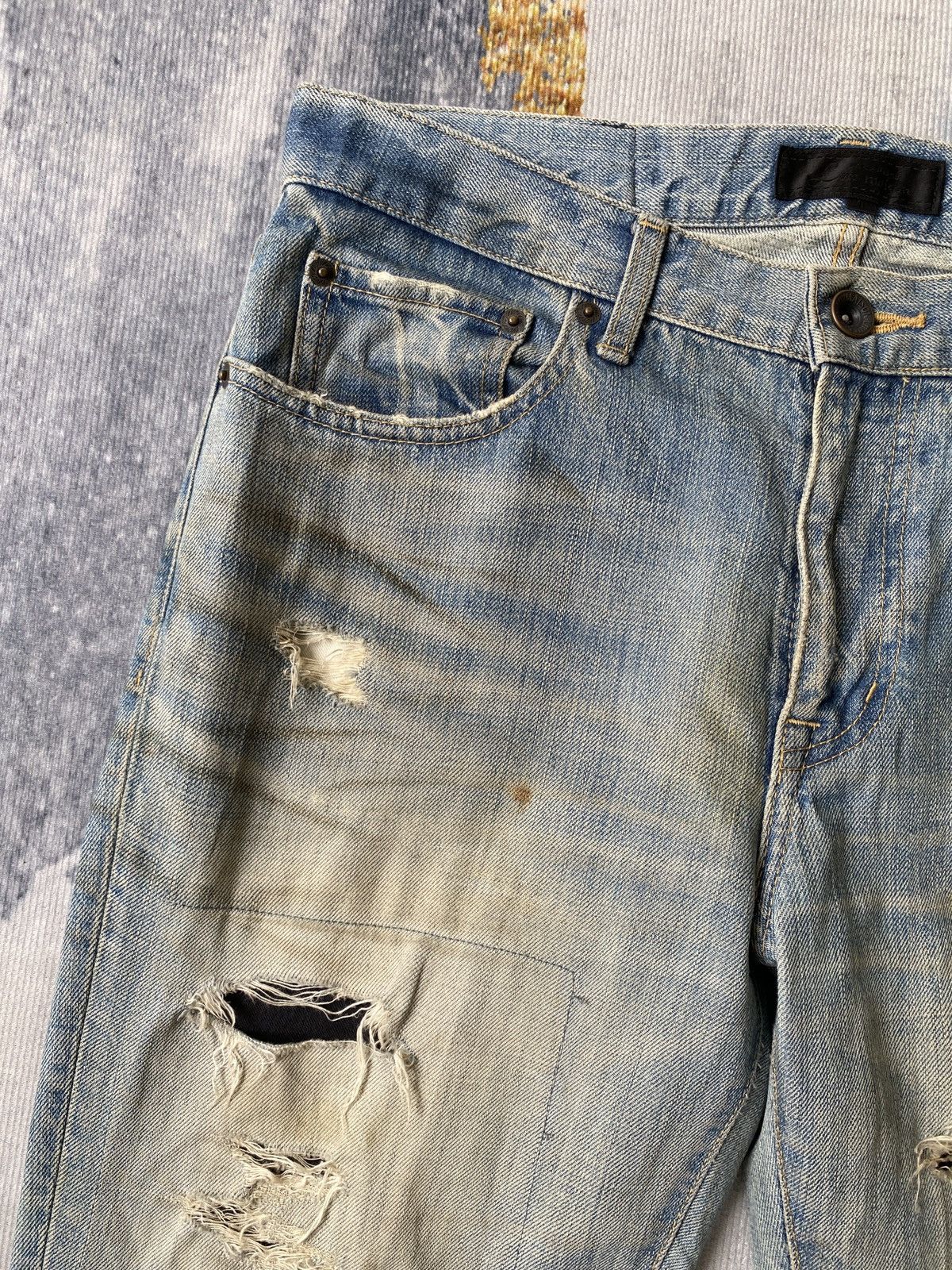 JACKROSE 2000s - Luvmaison Jackrose Japan Rusty Distressed Denim Size US 33 - 10 Thumbnail