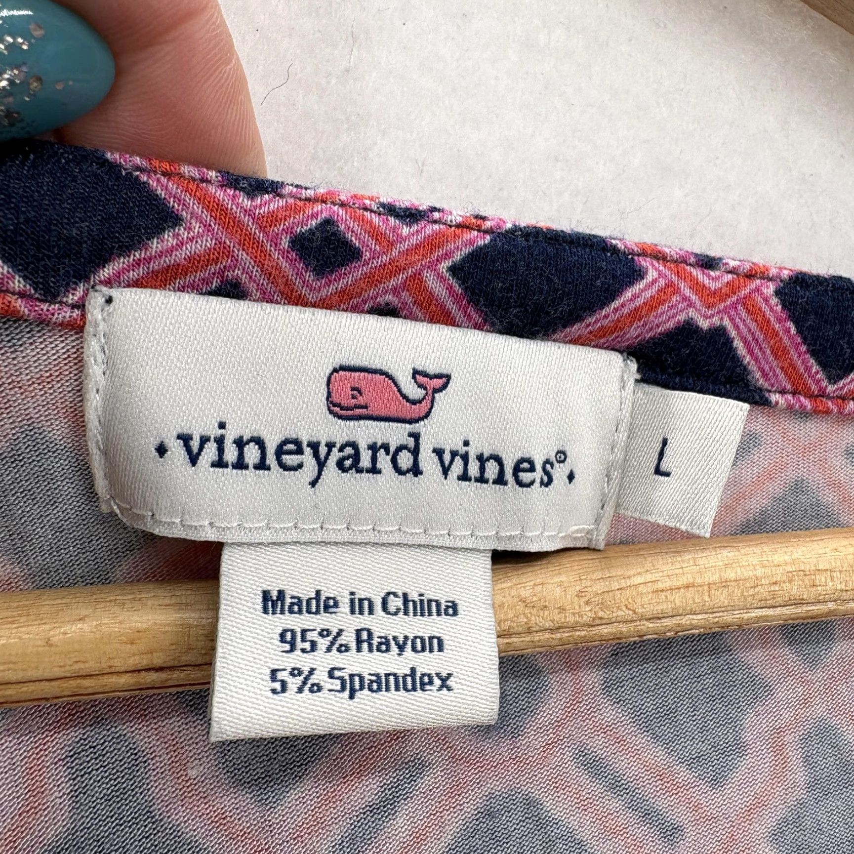 Vineyard Vines Vineyard Vines Dress Womens Large Pink Geometric Shift Jersey Boat Neck Size L / US 10 / IT 46 - 4 Thumbnail