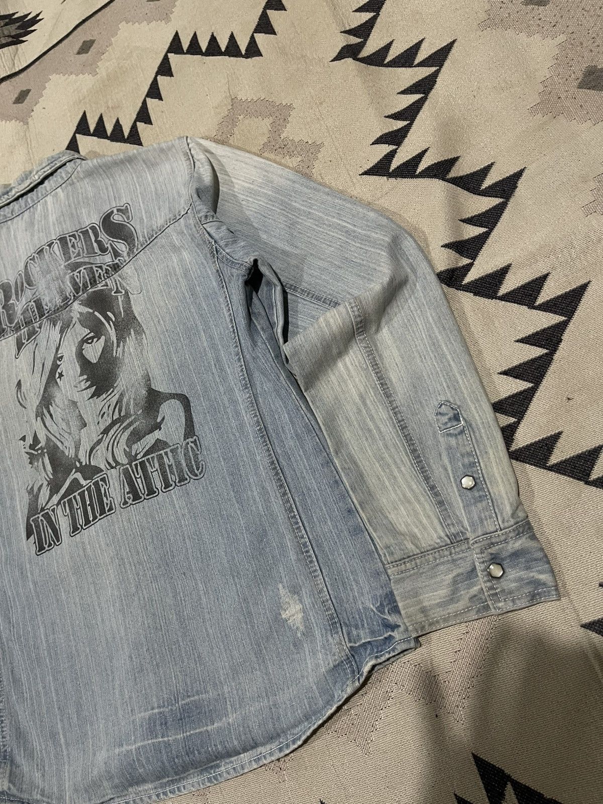 In The Attic 2000s IN THE ATTIC “ROCKERS HEAVEN” DENIM BUTTON UP Size US M / EU 48-50 / 2 - 11 Thumbnail