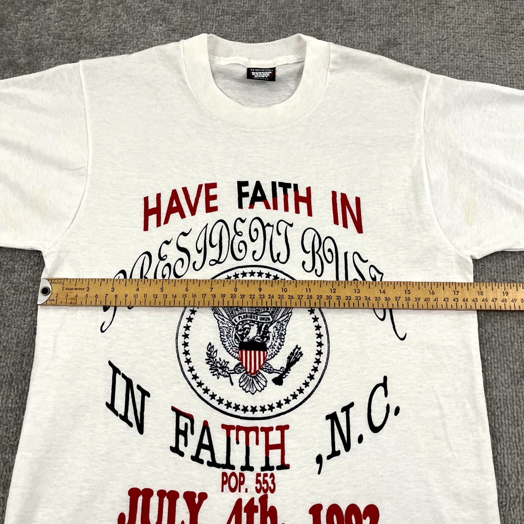 Vintage VINTAGE George H.W Bush Shirt Mens Small Presidential Campaign “Have Faith” 90s Shirt Mens Small White 90s USA Graphics Size US M / EU 48-50 / 2 - 5 Thumbnail
