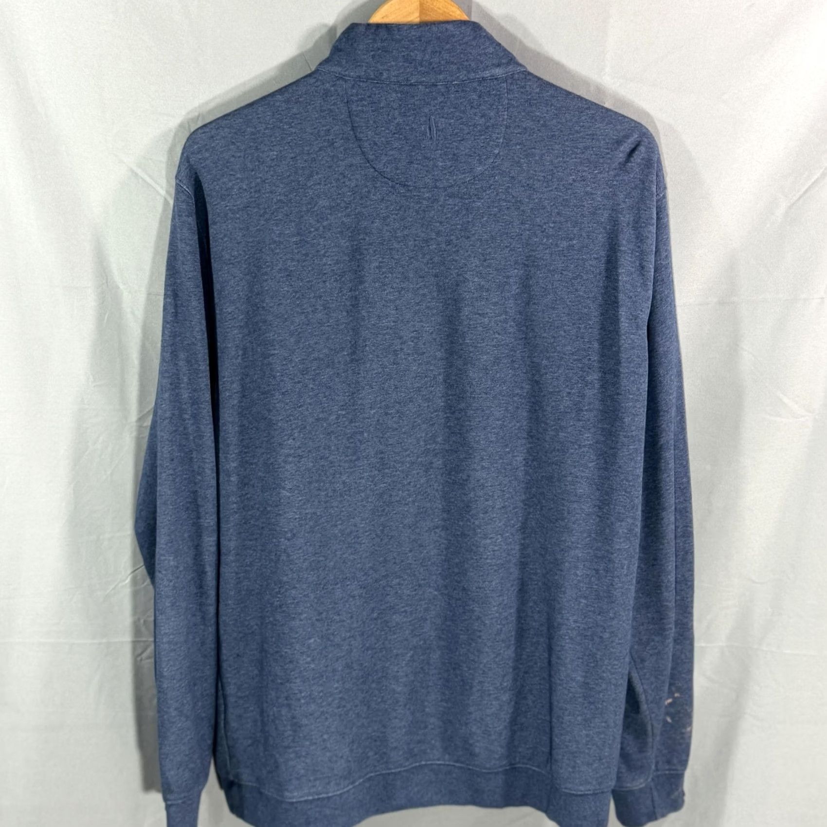 johnnie-O Johnnie O Sweater Mens XL Blue Quarter Zip Pullover Casual Golf Knit Mock Neck 1/4 Zip Lightweight Cotton Lyocell Polyester Office Wear Men Size US XL / EU 56 / 4 - 2 Thumbnail