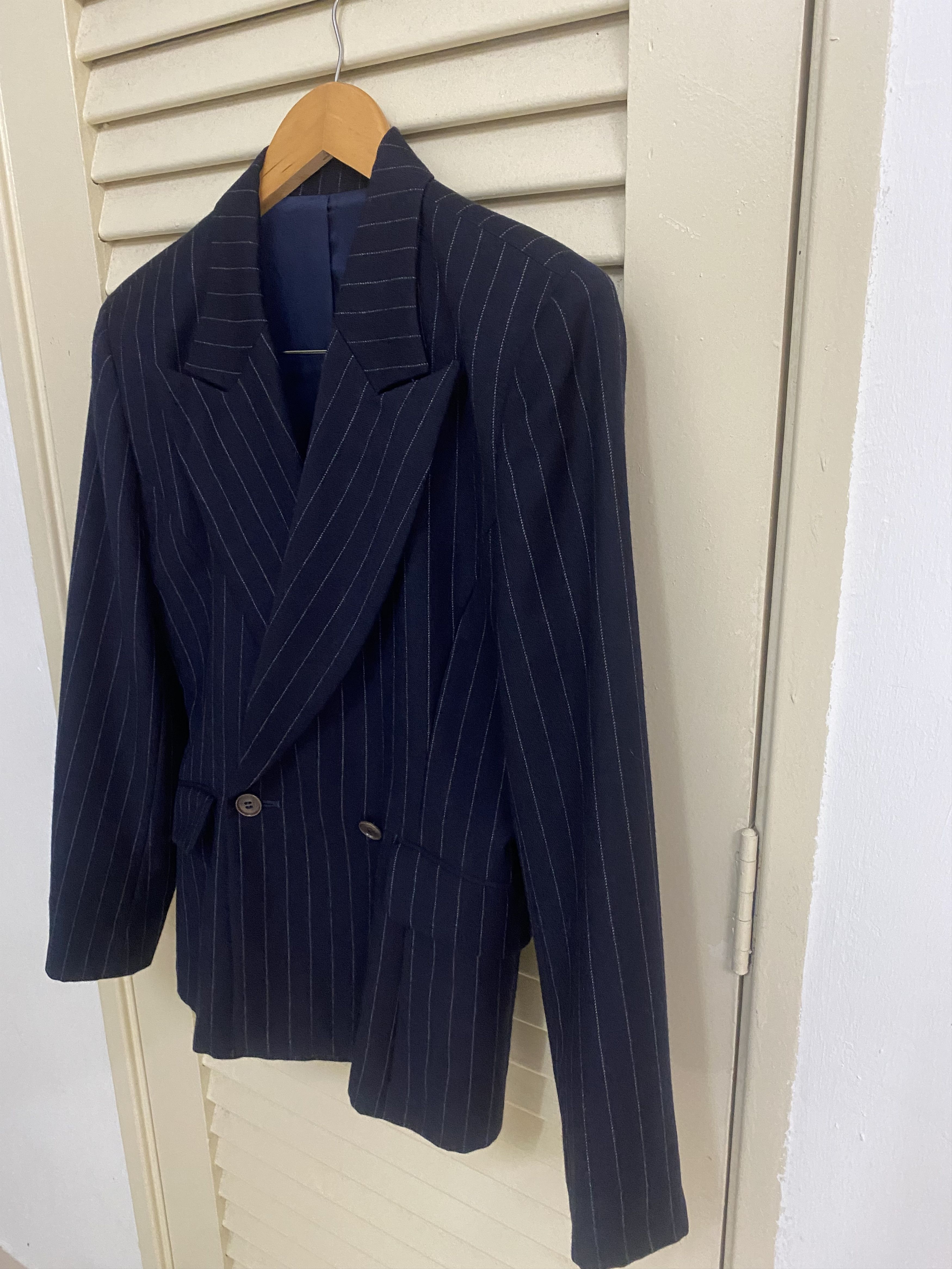 Issey Miyake FW06 Issey Miyake Double Breasted Pinstripe Blazer Size 40S - 3 Thumbnail