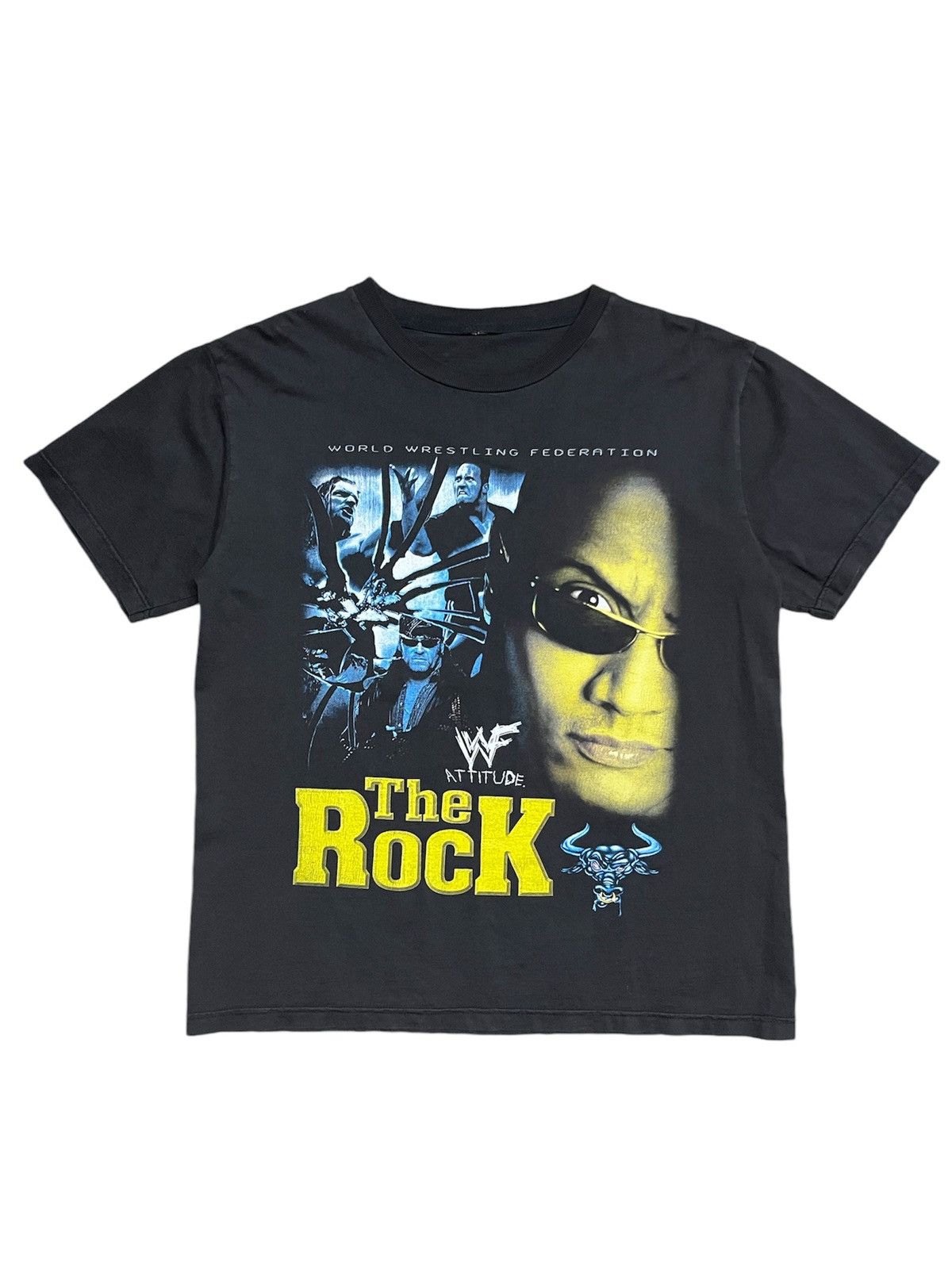 Rap Tees 90s Vintage WWE The Rock Attitude Era Rap Tee T-Shirt Size US L / EU 52-54 / 3 - 1 Thumbnail