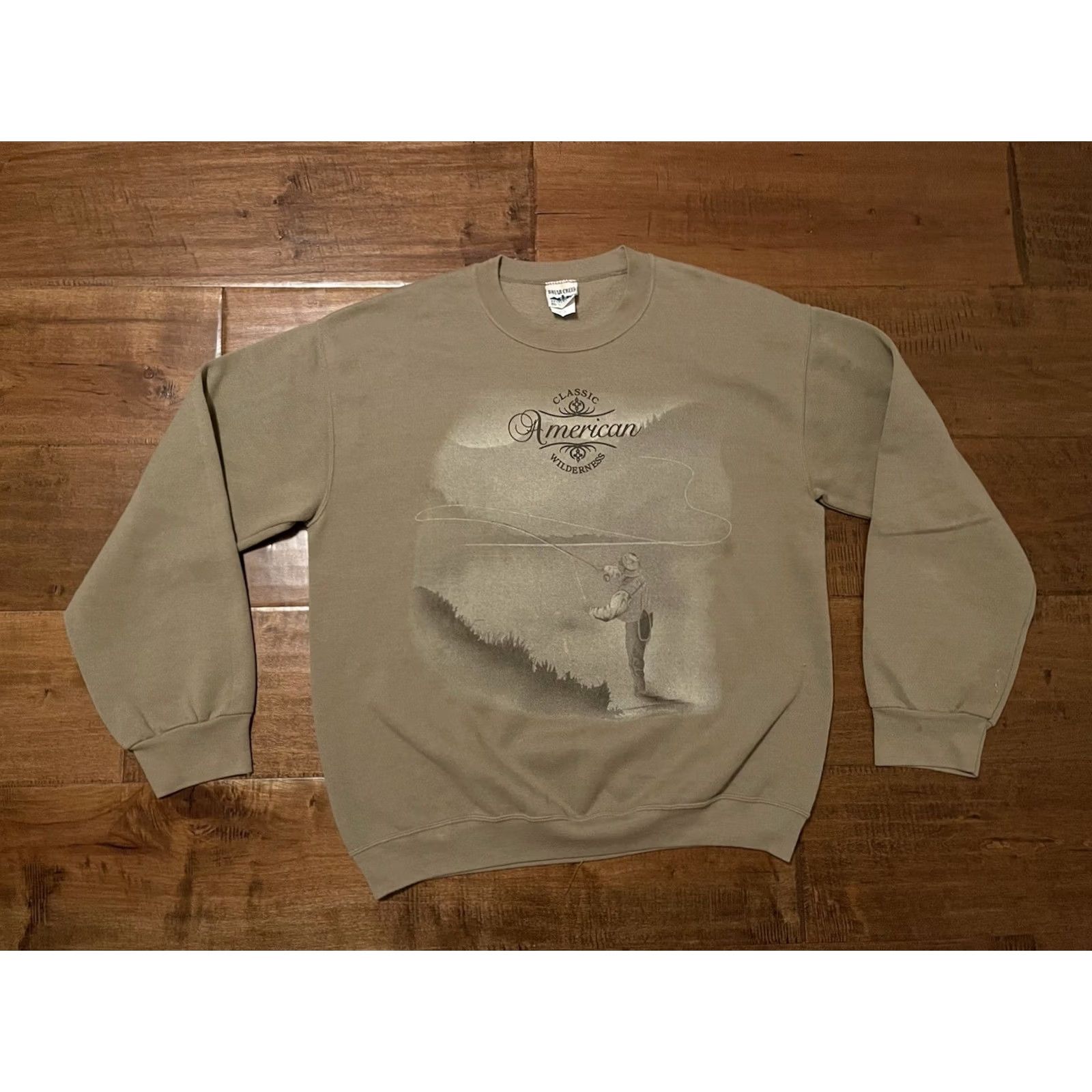 Vintage VINTAGE Briar Creek Sweatshirt Fish Adult L Tan Pullover 50/50 Regular Mens Size US L / EU 52-54 / 3 - 2 Thumbnail