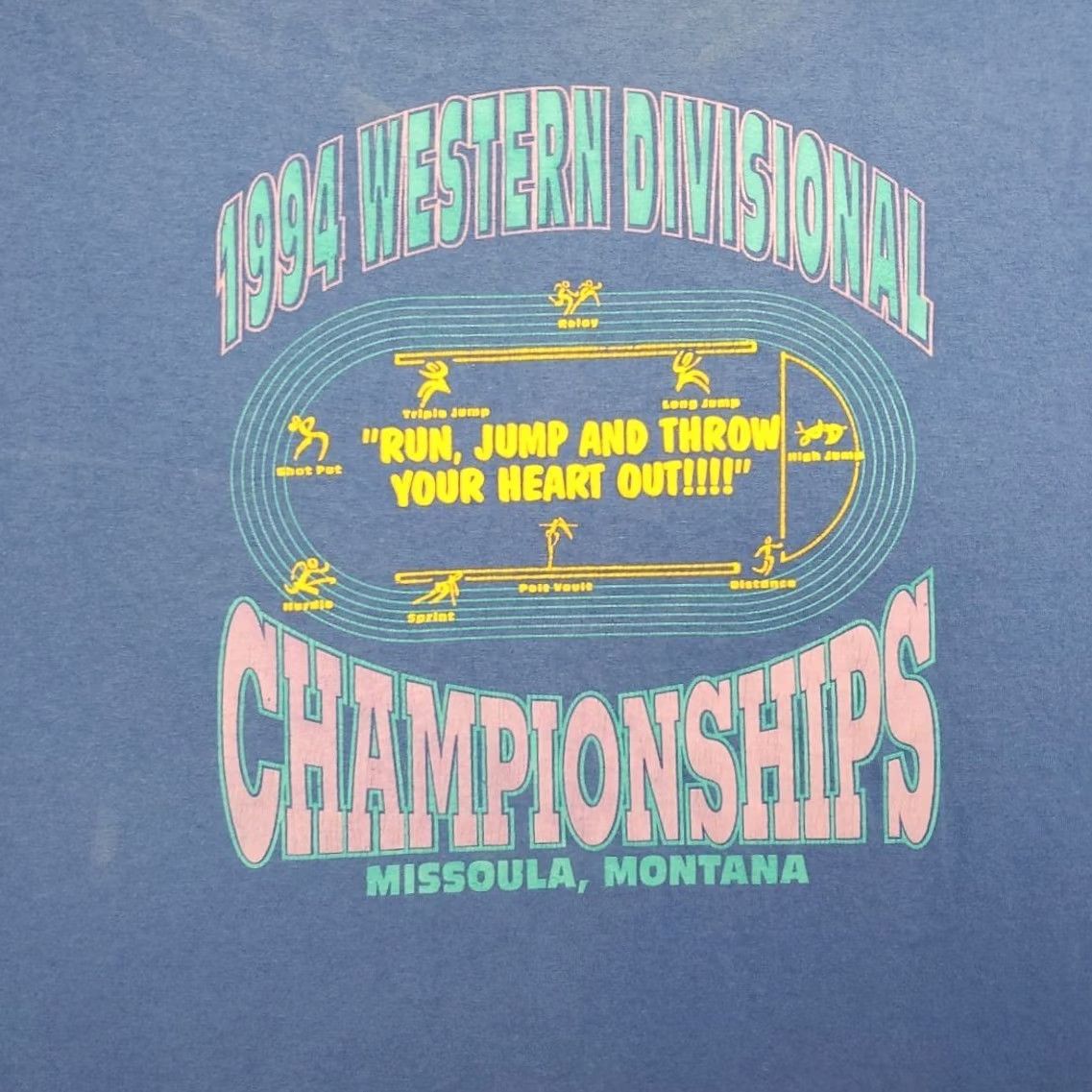 Hanes VINTAGE Hanes Shirt Mens L 1994 Track Field Missoula Montana USA Size US L / EU 52-54 / 3 - 2 Thumbnail