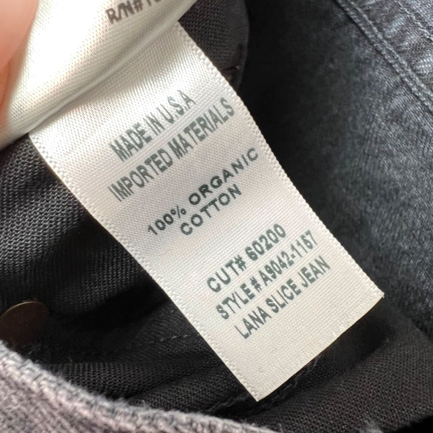 Agolde AGOLDE Lana Slice Organic Denim Jeans Womens 27 Black 5-Pocket Design High Rise Straight Distressed Vintage No Size 27" / US 4 / IT 40 - 4 Thumbnail