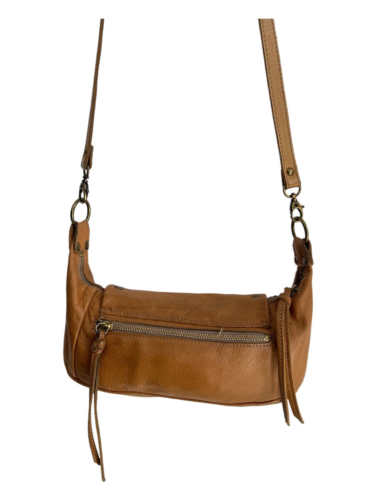 Genuine Leather × Hollywood Trading Company × Japanese Brand 🇯🇵 Leather Hand Crafted Perché Fanny Sling Crossbody Bag Size ONE SIZE - 6 Thumbnail
