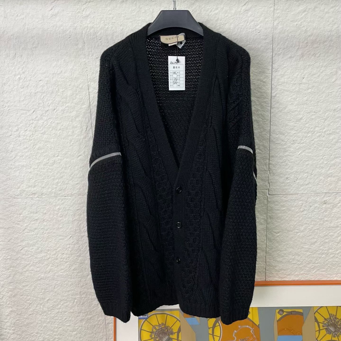 Gucci Gucci Black White Zip Cardigan Size US XXL / EU 58 / 5 - 1 Thumbnail