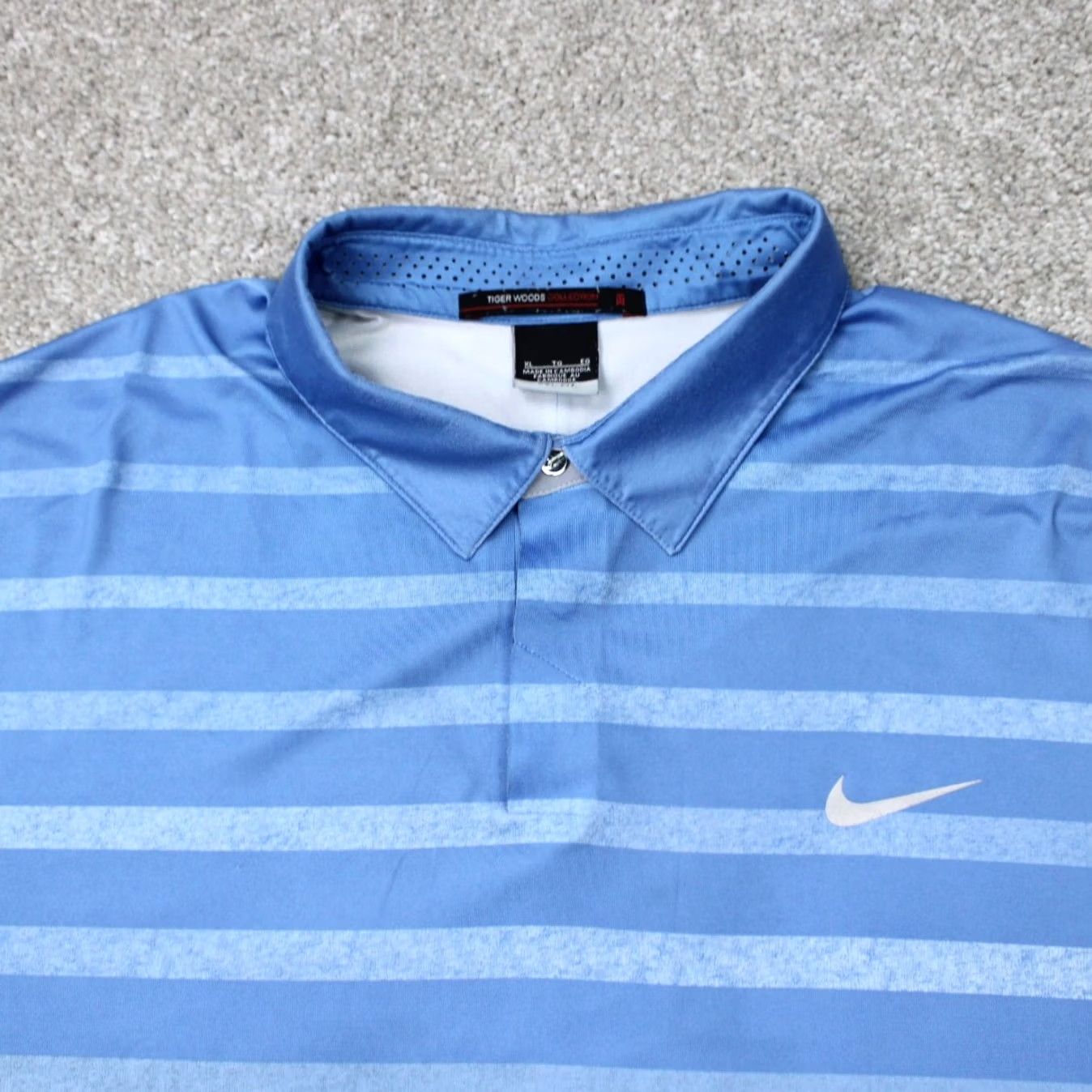 Nike Nike Tiger Woods Polo Shirt Mens XL Blue Dri-Fit Stretch Golf Short Sleeve Size US XL / EU 56 / 4 - 5 Thumbnail