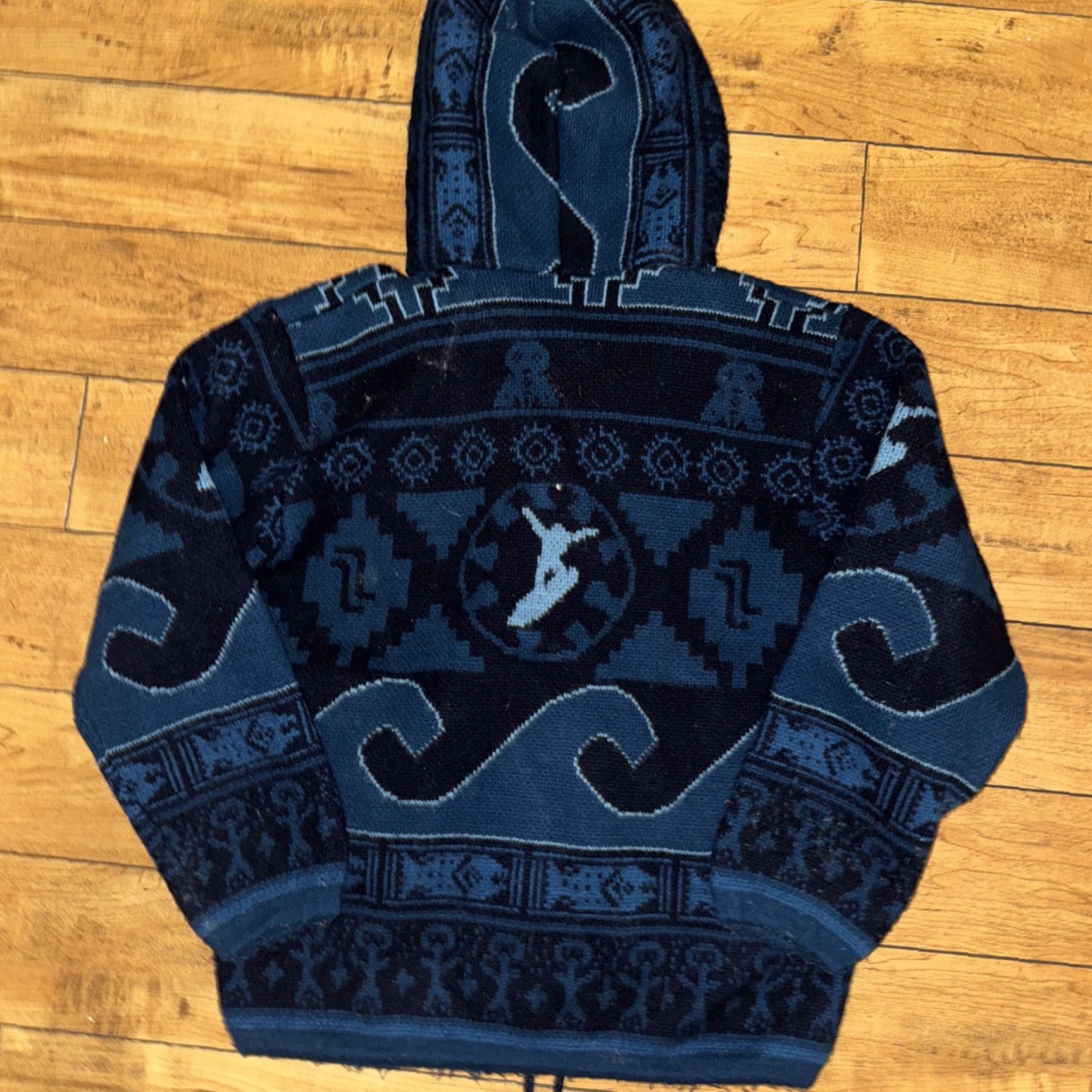 Vintage VINTAGE Surfshaman Hoodie Sweater Blue 100% Orlon Wool Knitted Sweater S 19x24 Size US S / EU 44-46 / 1 - 5 Thumbnail