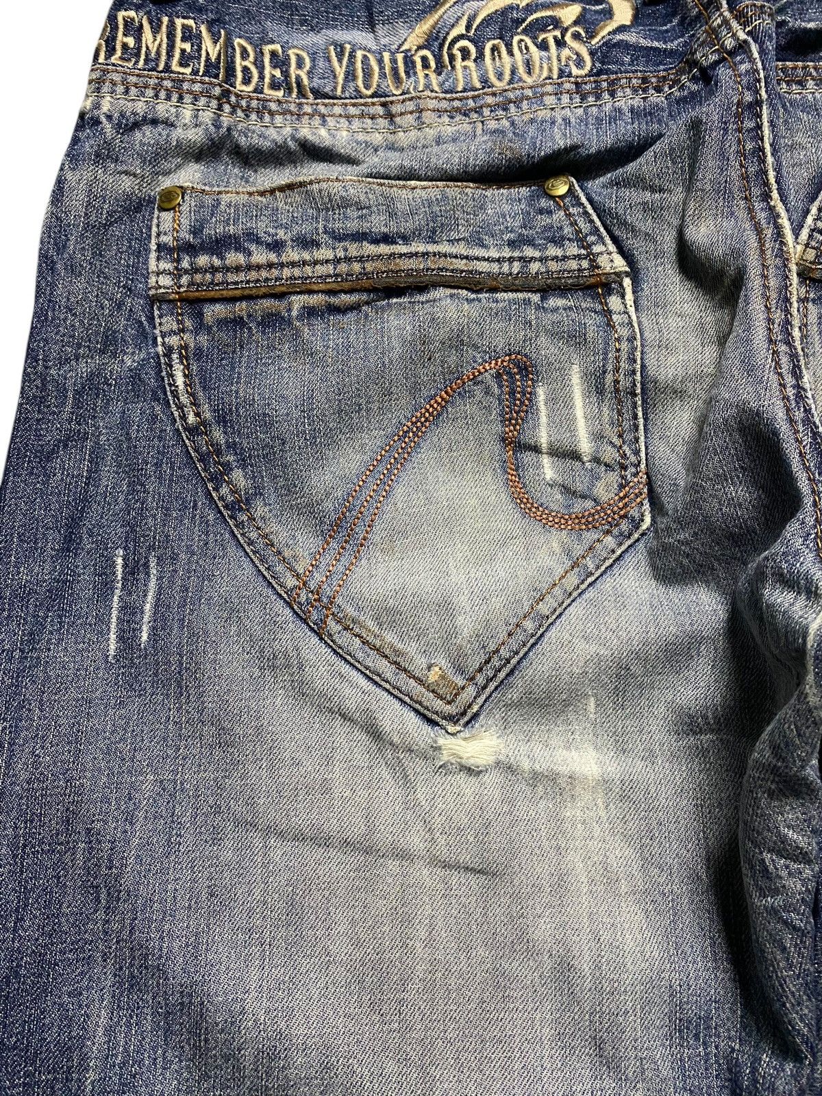 Gotcha Vintage Gotcha Remember your Roots Embroidered Baggy Jeans Size US 35 - 9 Thumbnail