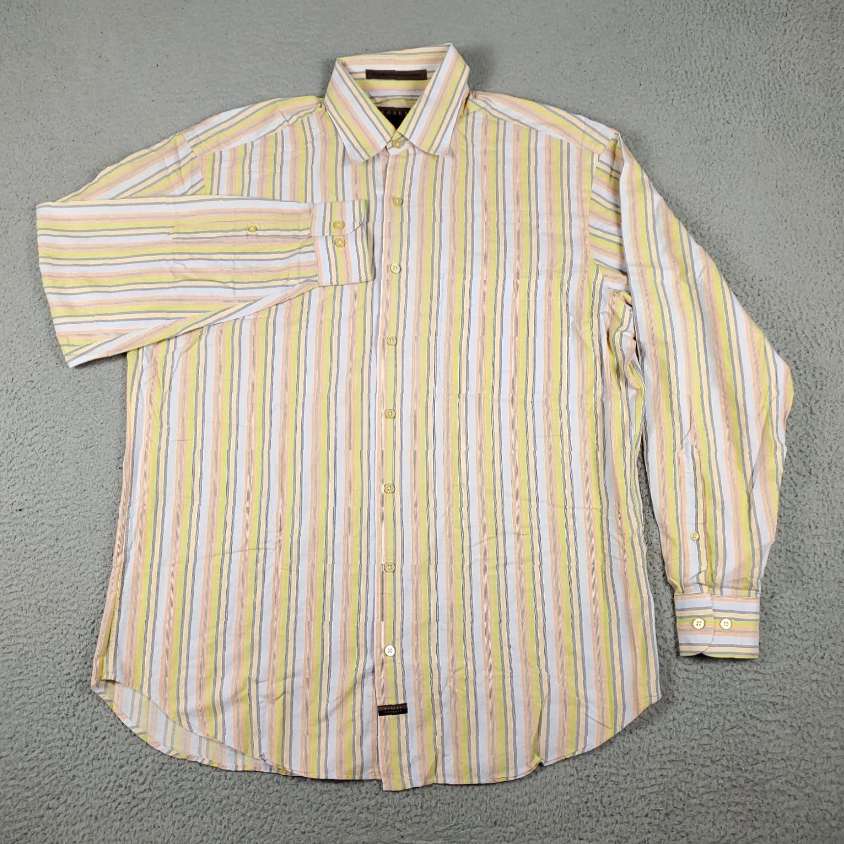 Robert Talbott Robert Talbott Striped Button-Up Shirt Large Yellow Mens Casual Business Size US L / EU 52-54 / 3 - 2 Thumbnail