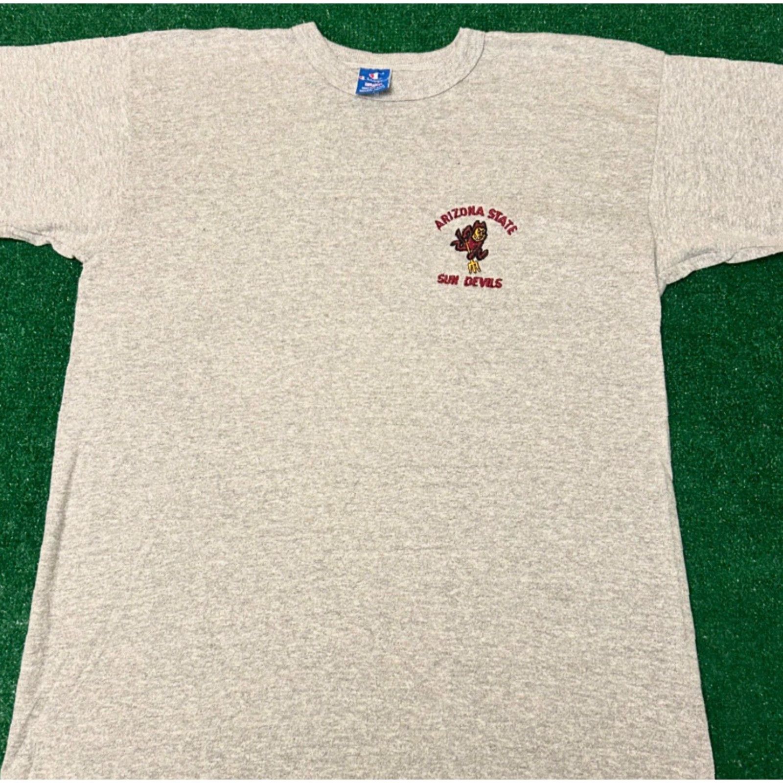 Champion VINTAGE Arizona State Sun Devils Embroidered Logo VTG Shirt Mens XL Champion 90s College Sports Gray Short Sleeve Size US XL / EU 56 / 4 - 4 Thumbnail