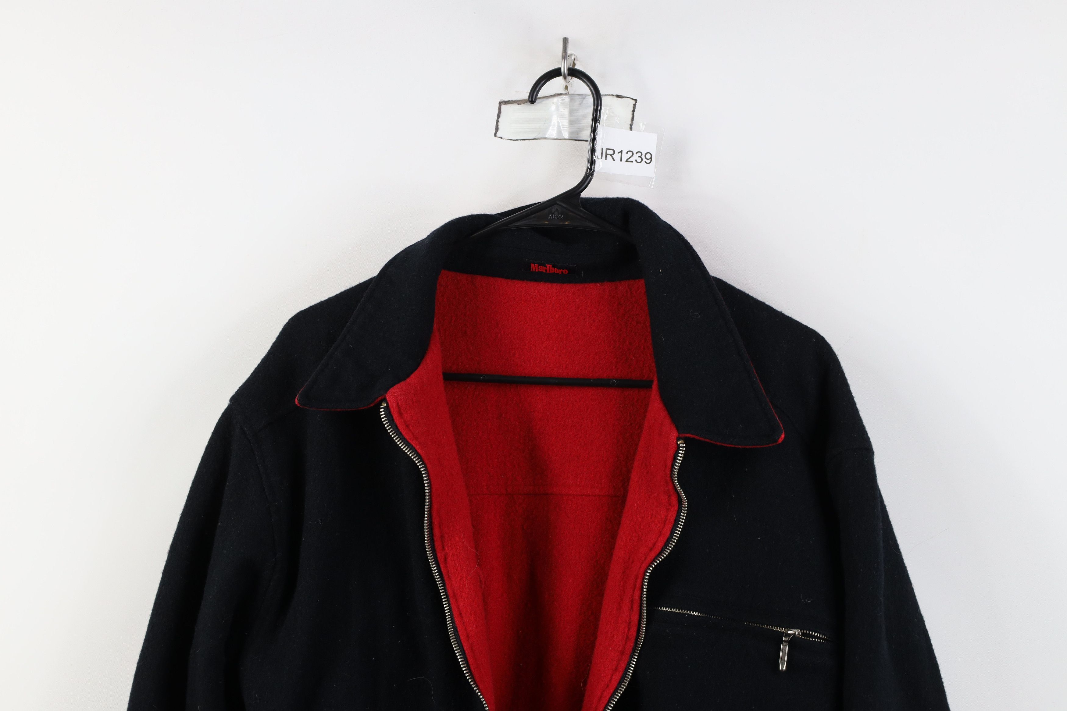 Marlboro AS IS Vintage 90s Marlboro Reversible Wool Bomber Jacket Size US M / EU 48-50 / 2 - 13 Thumbnail