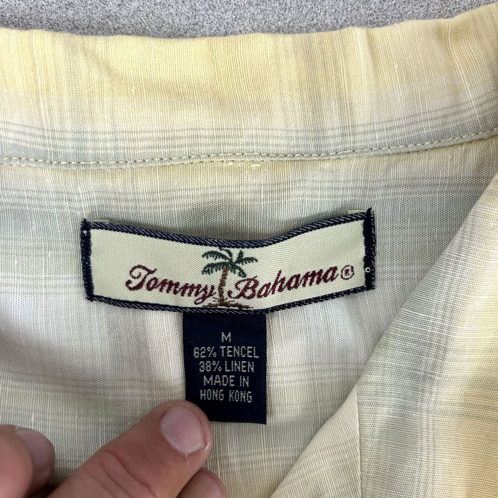 Tommy Bahama Tommy Bahama Linen Blend Camp Shirt Mens Medium Plaid Yellow Short Sleeve - Vintage Size US M / EU 48-50 / 2 - 3 Thumbnail