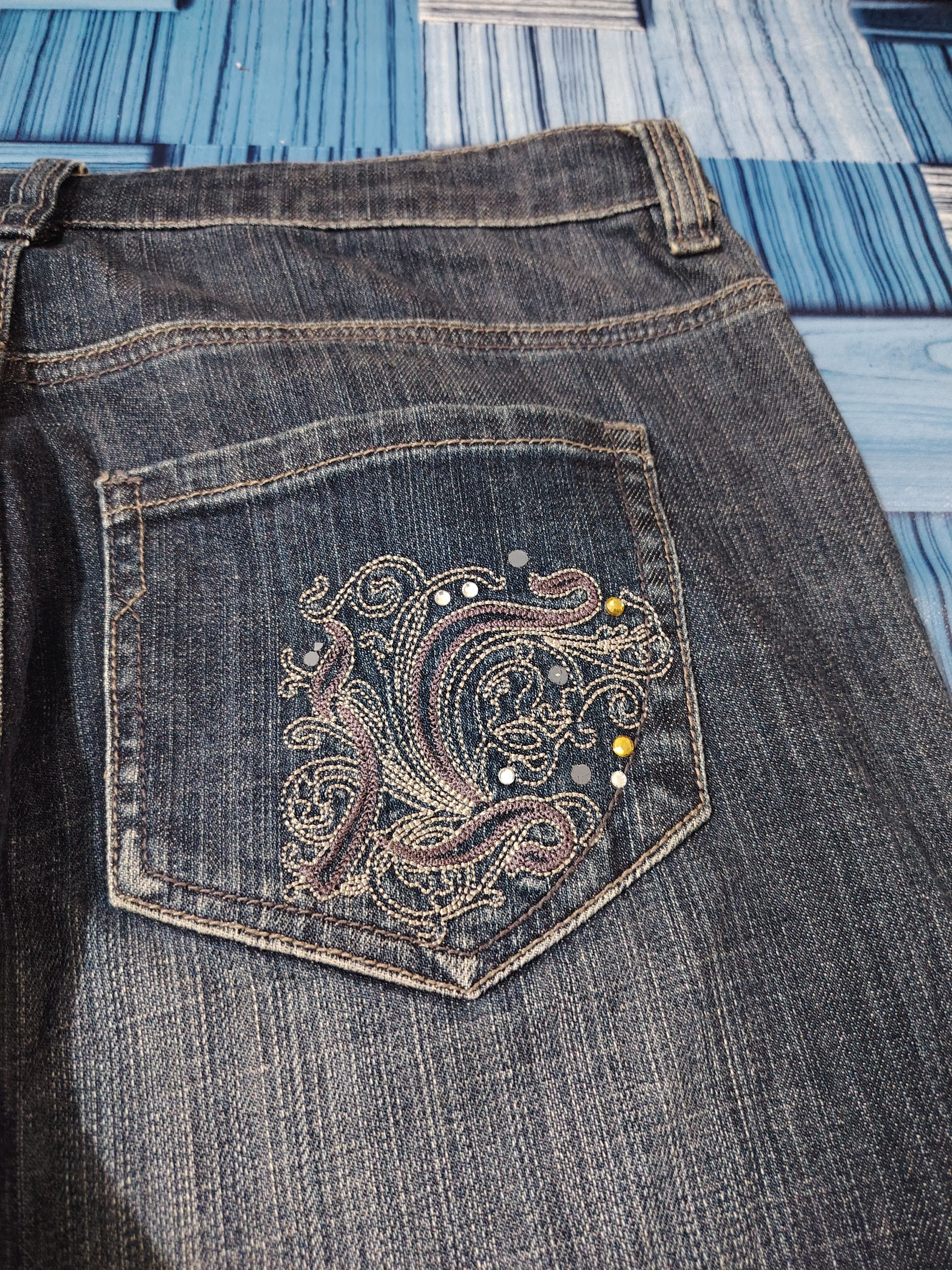 Who Decides War Japan Stylish Jeans Gold Bead Embroidered Flared jeans Twist Size US 32 / EU 48 - 15 Thumbnail