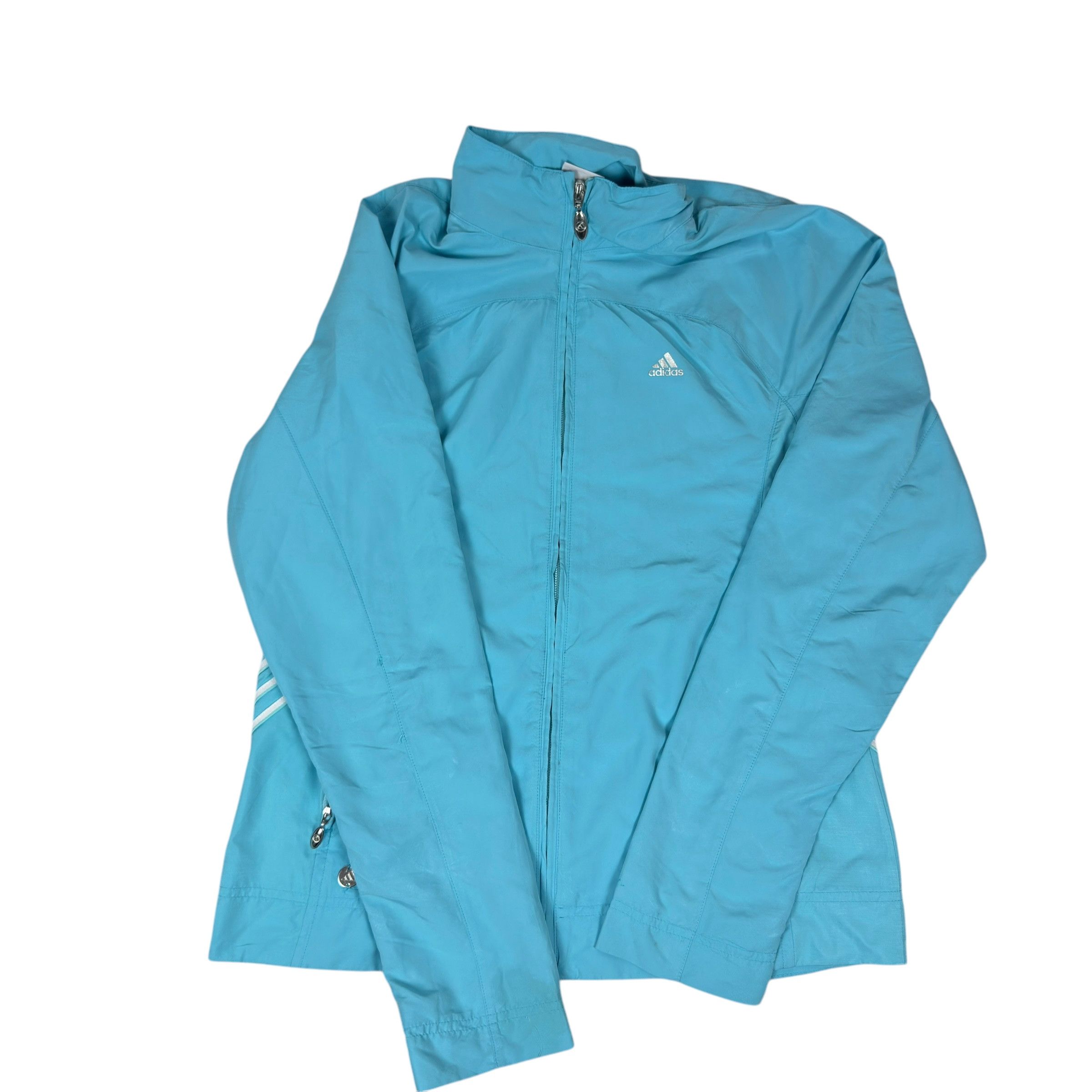 Adidas × Vintage Adidas Womens Aqua Black Mesh Lined Full Zip Tracksuit Small Size S / US 4 / IT 40 - 3 Thumbnail