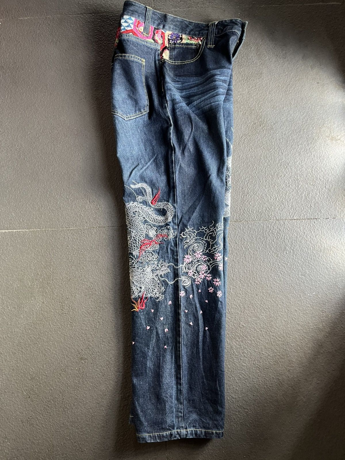 Karakuri Tamashii Vomaine Dragon Embroidery Wide Leg Denim Karakuri Tamashii Size US 32 / EU 48 - 7 Thumbnail