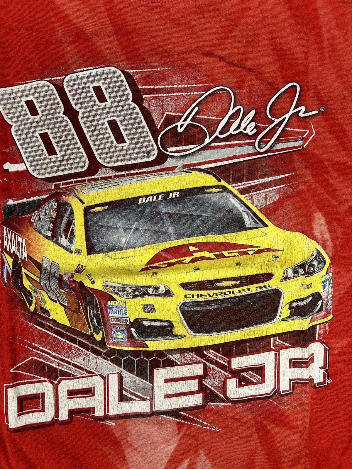 NASCAR × Vintage Crazy Vintage Y2K Essential Faded Nascar Red Tee Shirt Size US XL / EU 56 / 4 - 4 Thumbnail