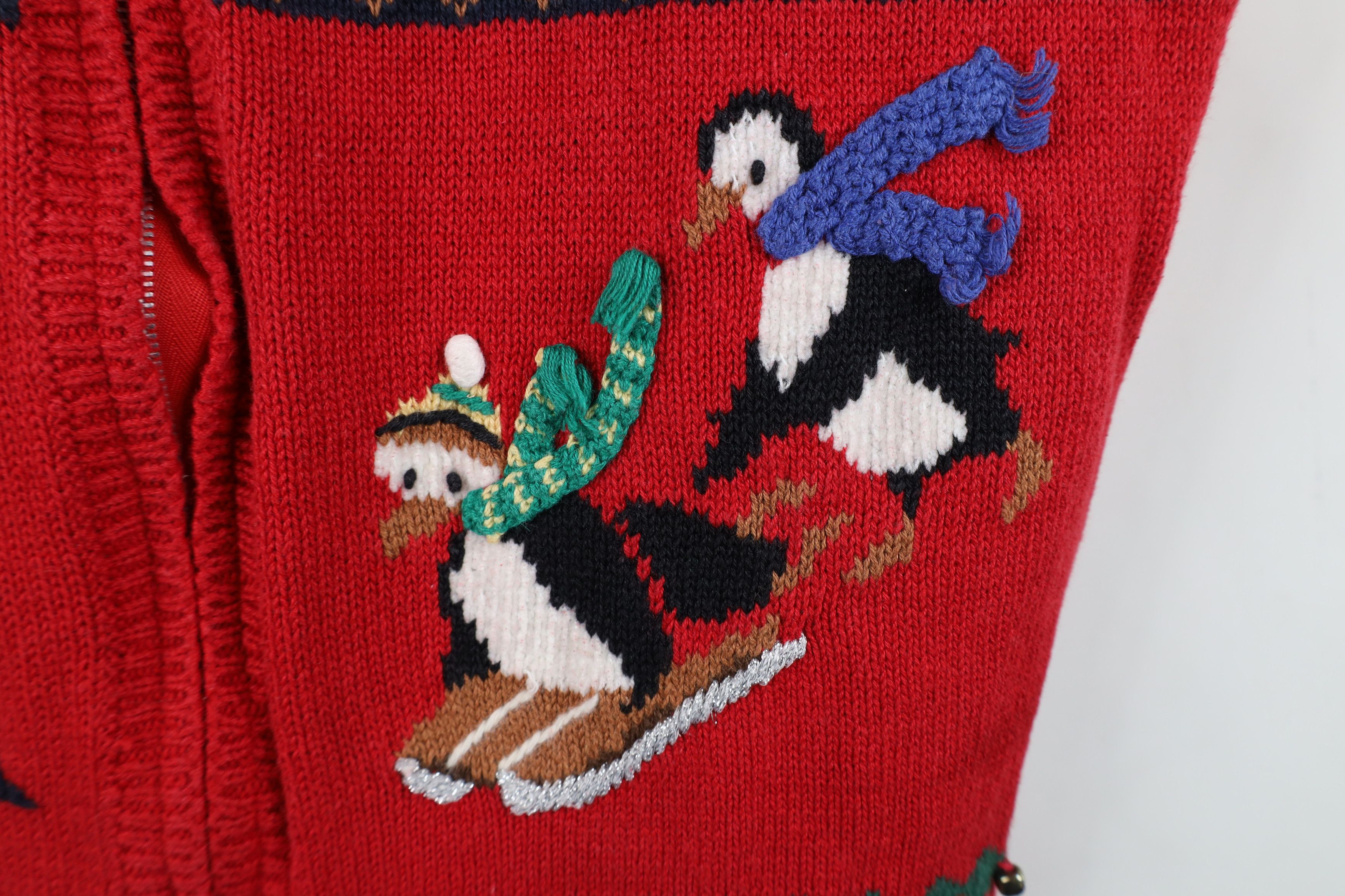 Vintage Vintage 90s Streetwear Penguin Knit Zip Sweater Vest Size XL / US 12-14 / IT 48-50 - 4 Thumbnail