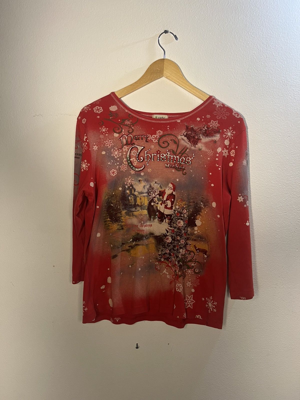 Grunt Style × Vintage Red and white Christmas long sleeve top Size XL / US 12-14 / IT 48-50 - 1 Thumbnail