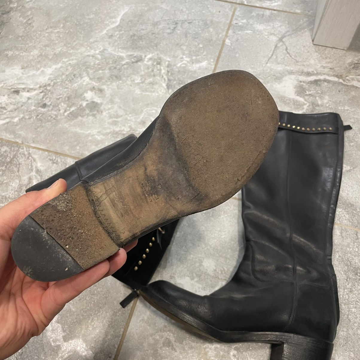 Gucci Gucci shoes Leather Horsebit Riding Boots heels platform old Size US 7 / IT 37 - 5 Thumbnail
