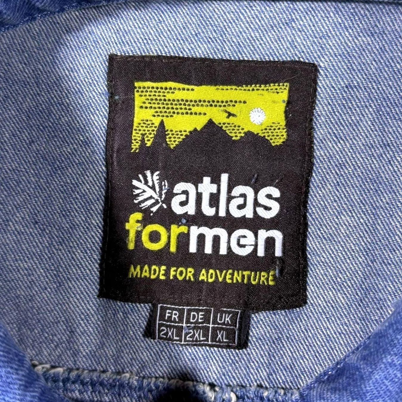Vintage Atlas For Men Classic Blue Denim Cotton Zip Bomber Jacket XL Mens Jacket Denim Blue Regular Fit Size US XL / EU 56 / 4 - 3 Thumbnail