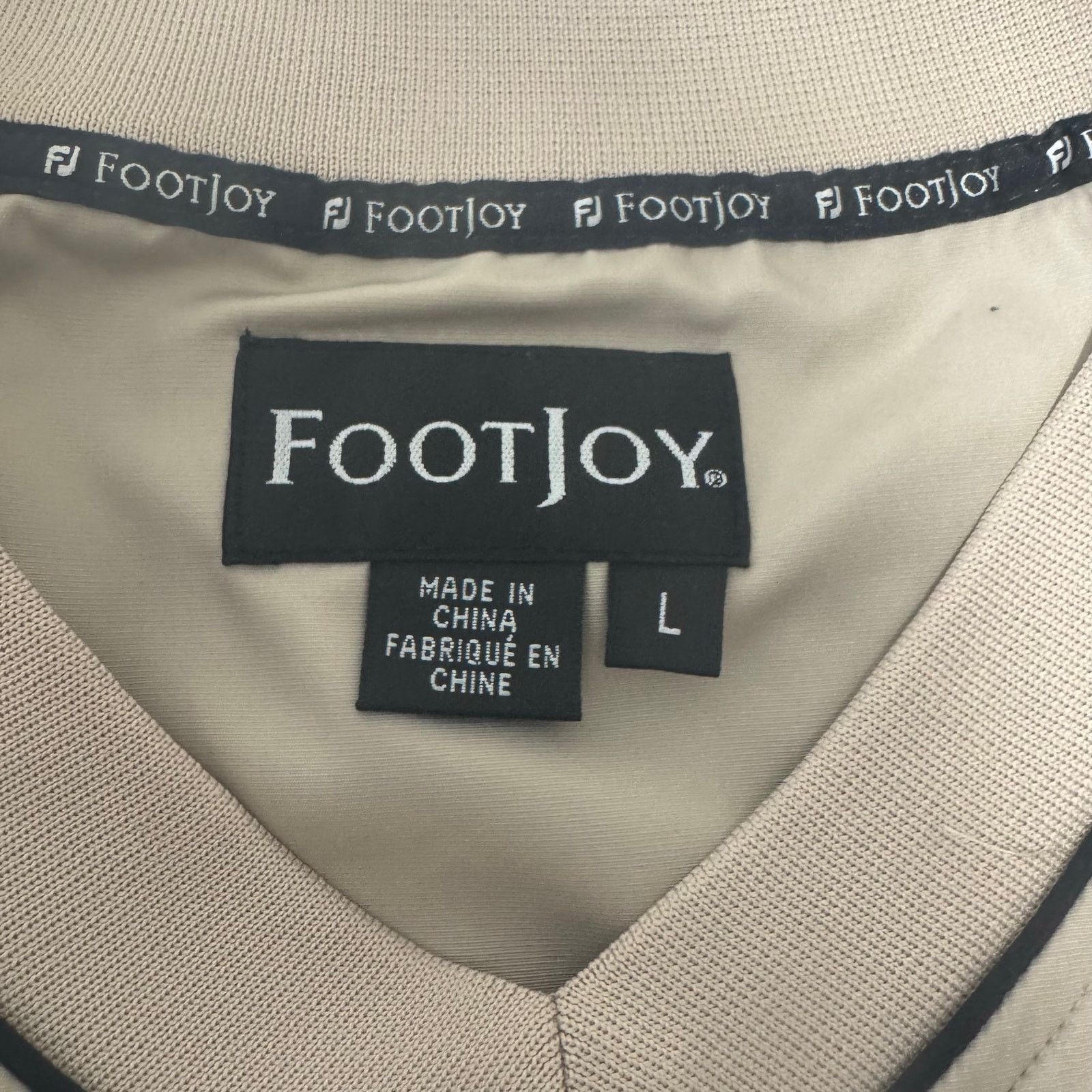 Footjoy FootJoy Men's Long Sleeve Pullover Golf Windbreaker L Tan Size US L / EU 52-54 / 3 - 4 Thumbnail