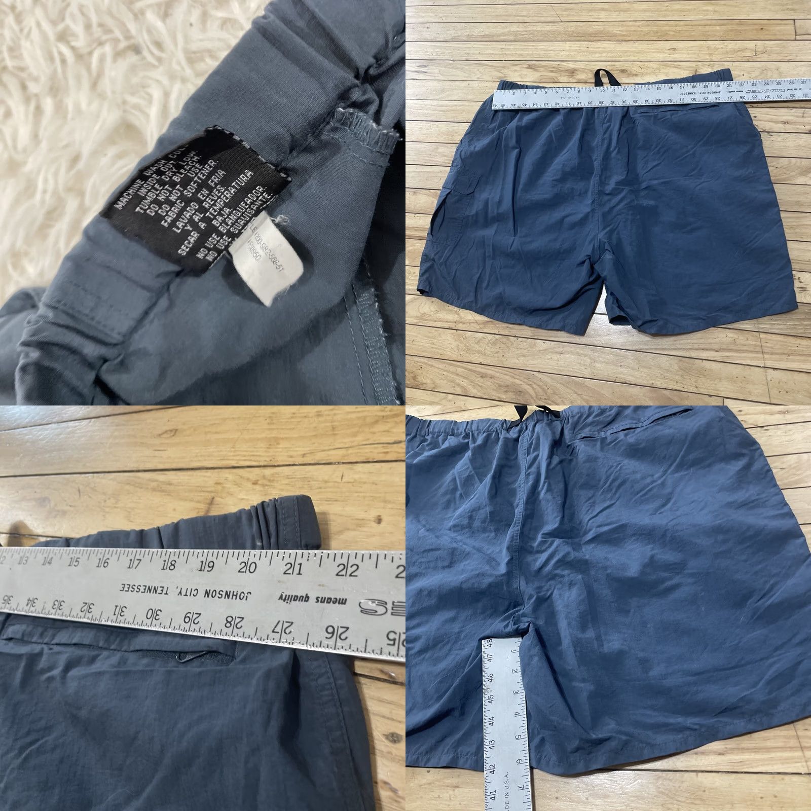 Vintage VINTAGE Unbranded Nylon Shorts Mens 2XL Gray Slim Belted Cargo-Pocket 90s Activewear Gym & Training Mens Size US 39 - 8 Thumbnail