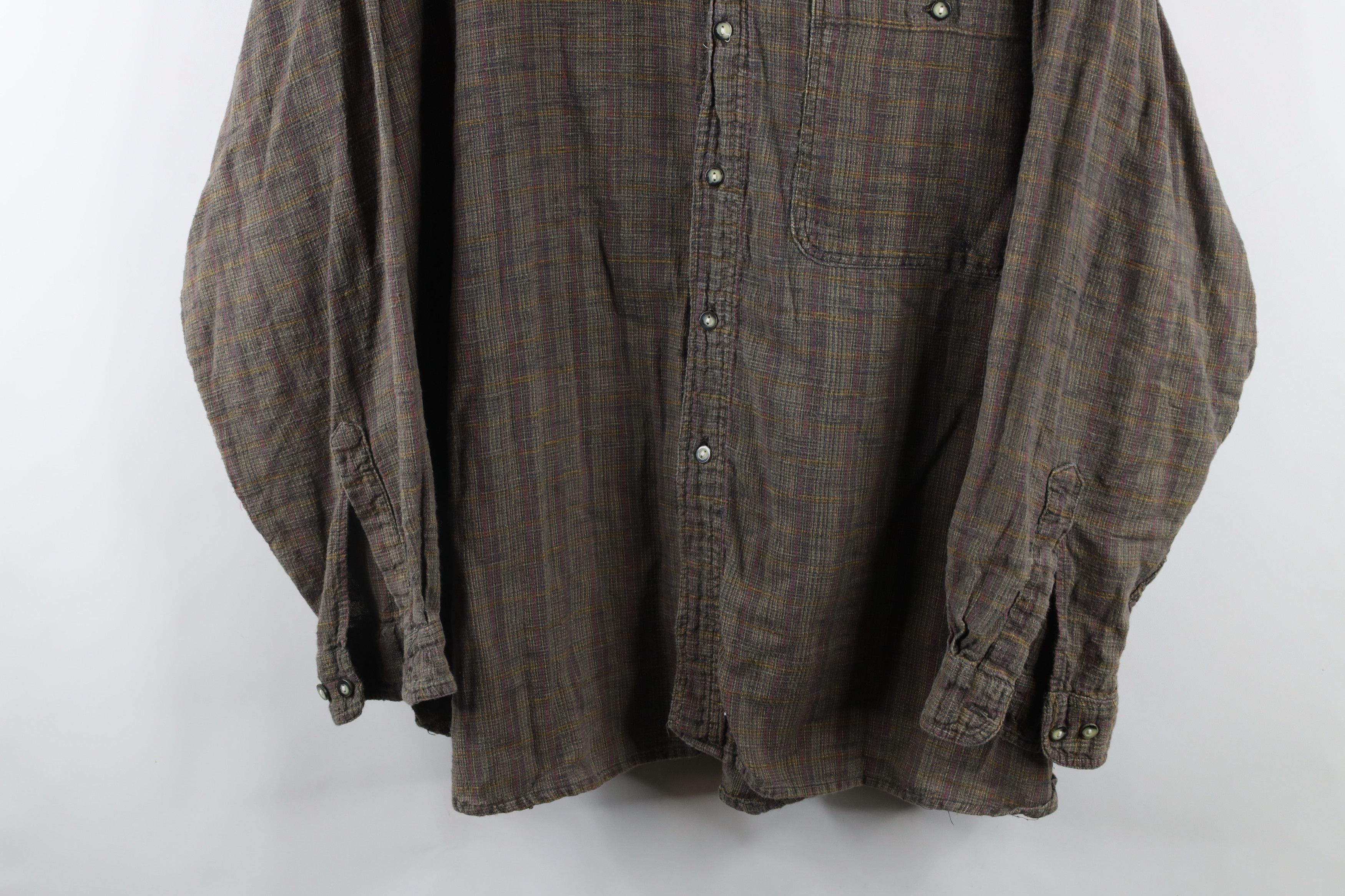 Vintage Vintage 90s Streetwear Madras Plaid Weave Button Down Shirt Size US XXL / EU 58 / 5 - 3 Thumbnail
