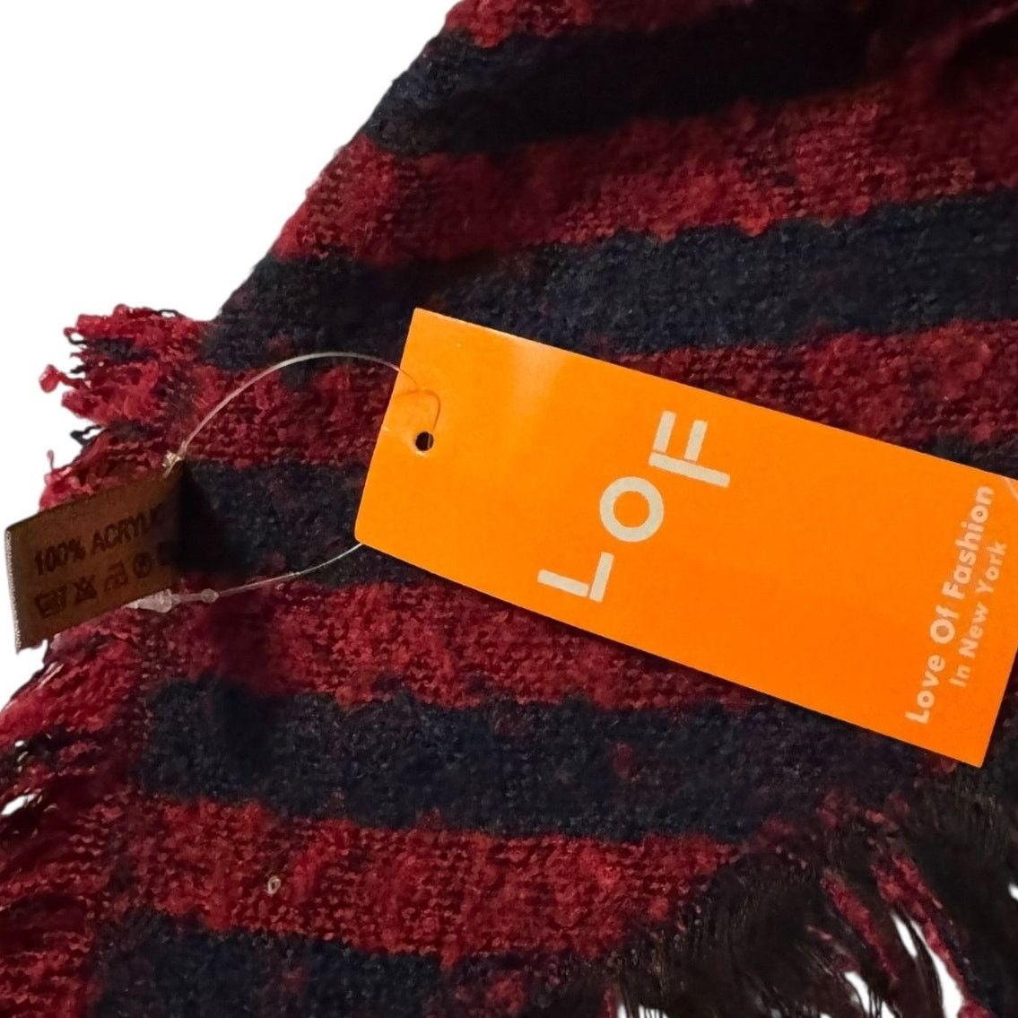 Other Love Of Fashion Red White Blue Flag Scarf Wrap New Tags Size ONE SIZE - 2 Thumbnail