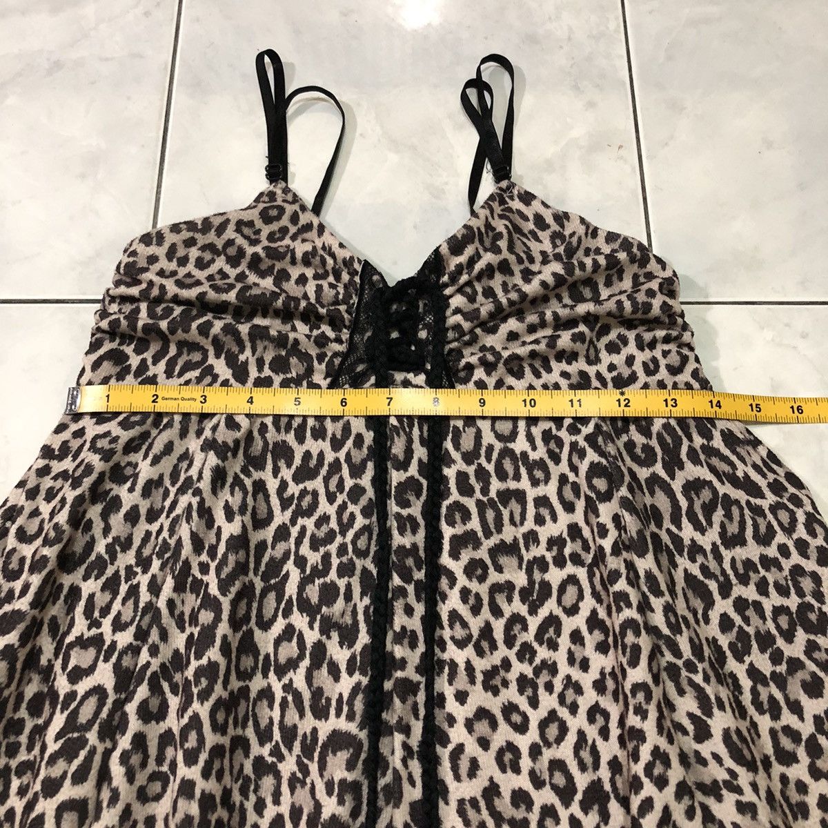 Vintage Avant Garde Dress Leopard Ruffle Adjustable Strap Style Size M / US 6-8 / IT 42-44 - 22 Thumbnail