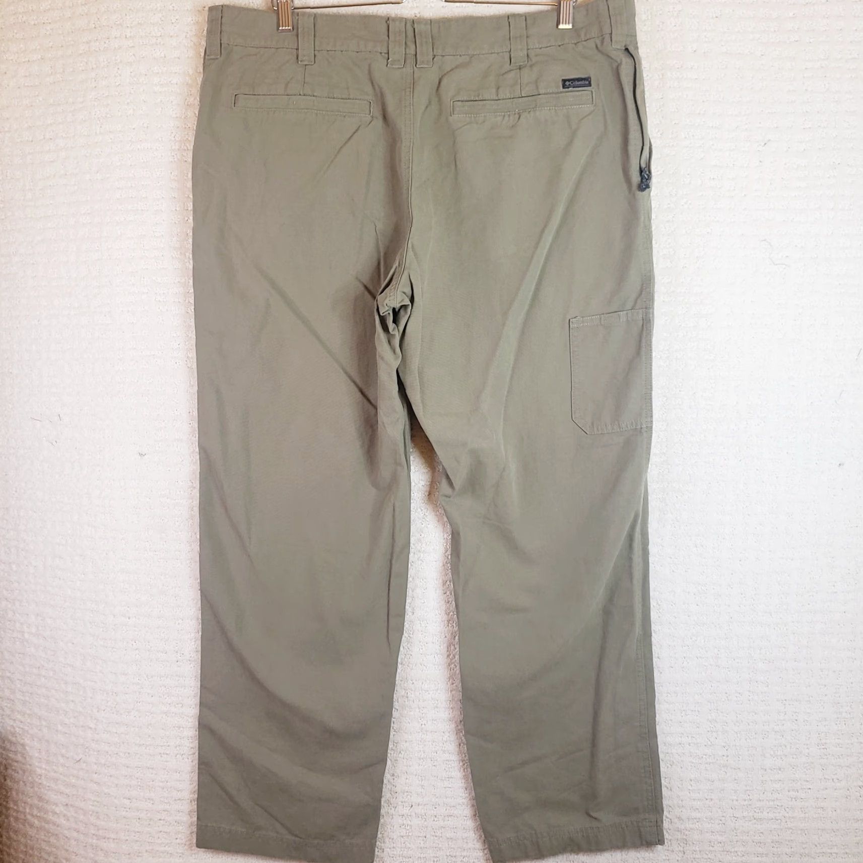 Vintage Columbia Pants Mens 40x30 Regular Fit Tan Beige Flat Front Cotton Spandex Size US 40 / EU 56 - 7 Thumbnail