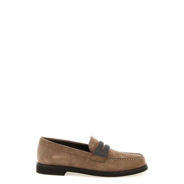 BRUNELLO CUCINELLI $1600 Brown Suede Loafers New & Authentic