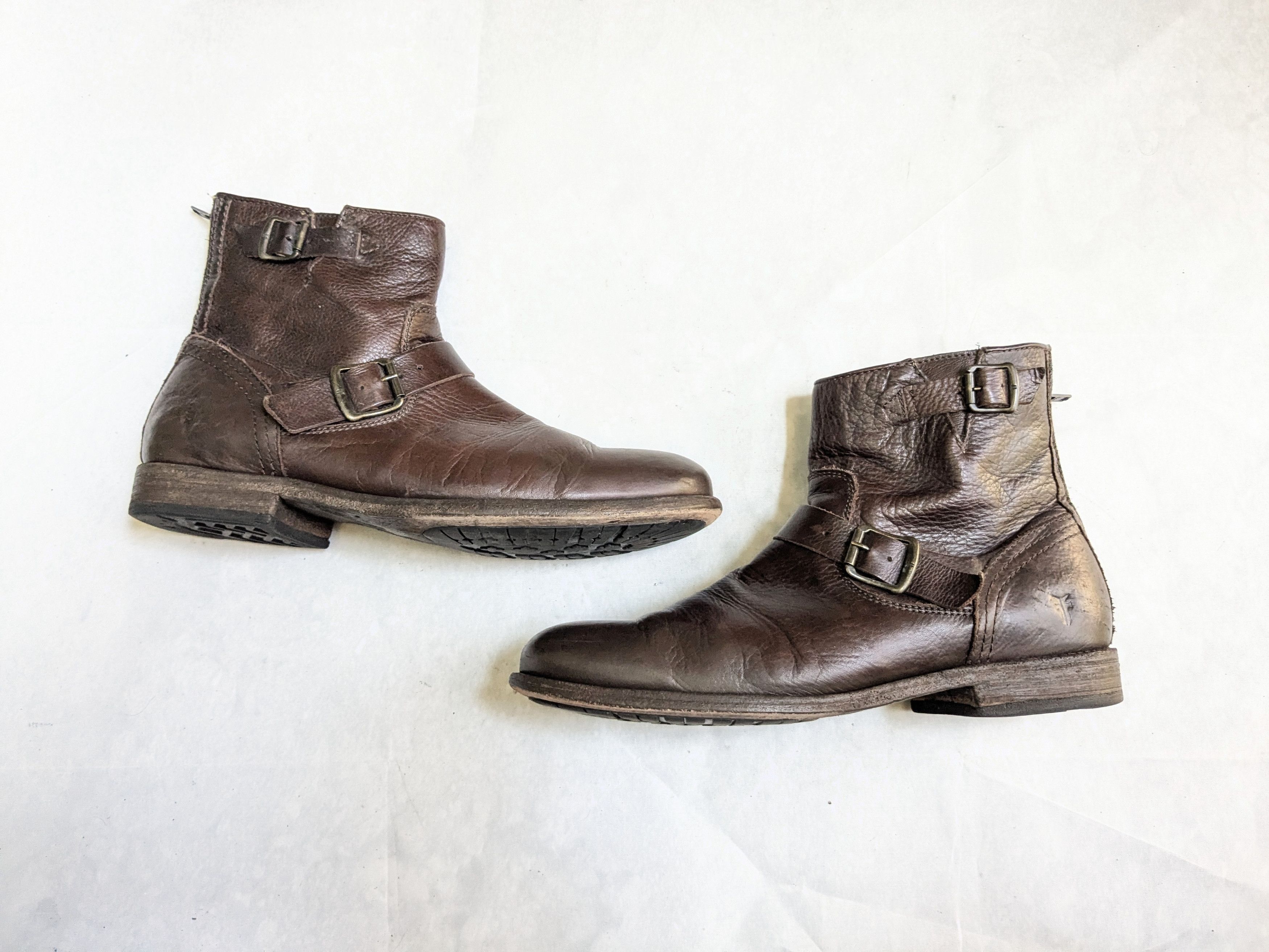 Frye Frye Engineer Brown Leather 11 D Leather Buckle Size US 11 / EU 44 - 1 Thumbnail