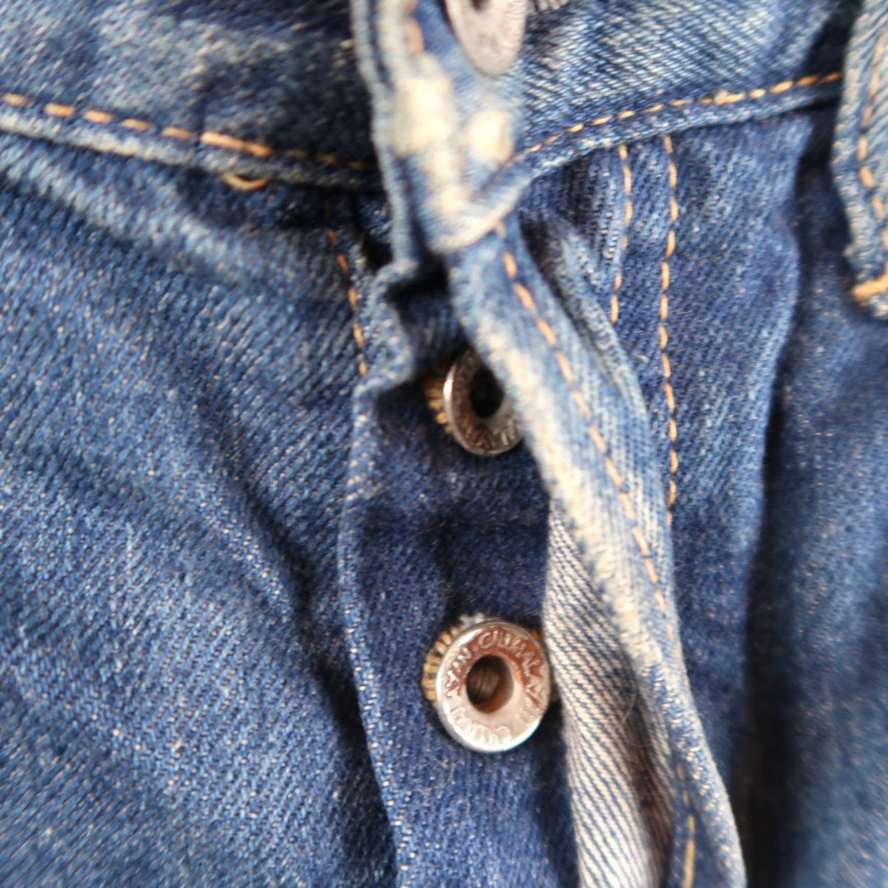 Chimala Chimala Men's Straight Jeans 31x26.25 Medium Wash Blue Distressed Denim Japan Size US 31 - 7 Thumbnail