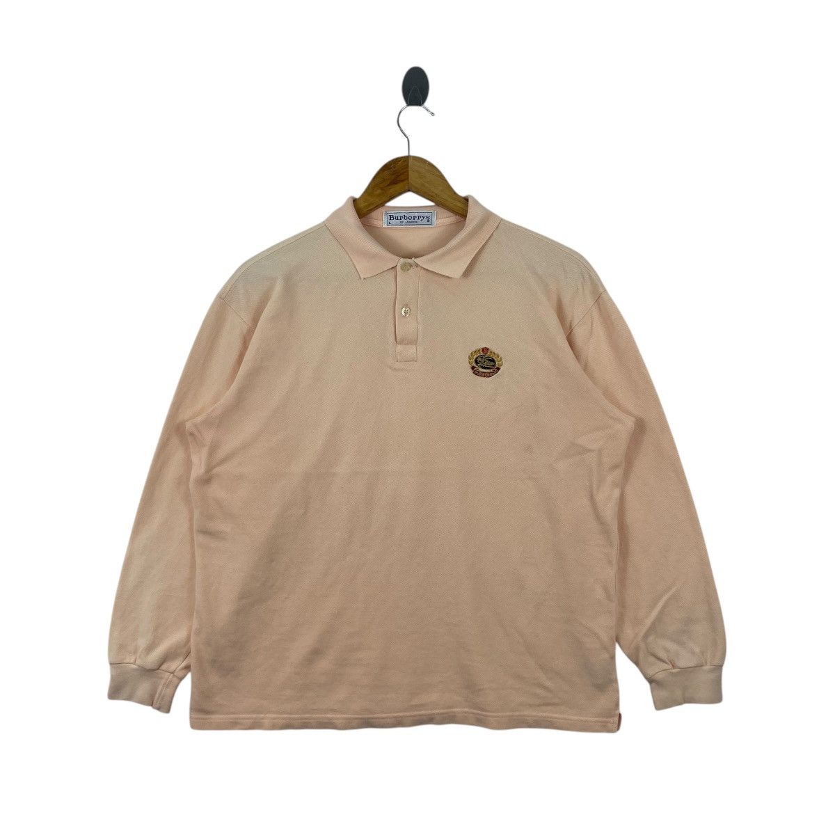Burberry × Vintage Vintage BURBERRYS Long Sleeve Polo Shirt Size US L / EU 52-54 / 3 - 1 Thumbnail