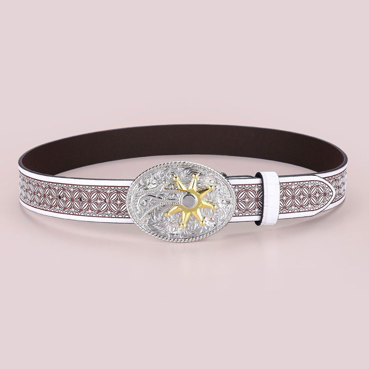 Designer Dark Vintage Belt Riveted Belts Menswear Accessories Size ONE SIZE - 4 Thumbnail