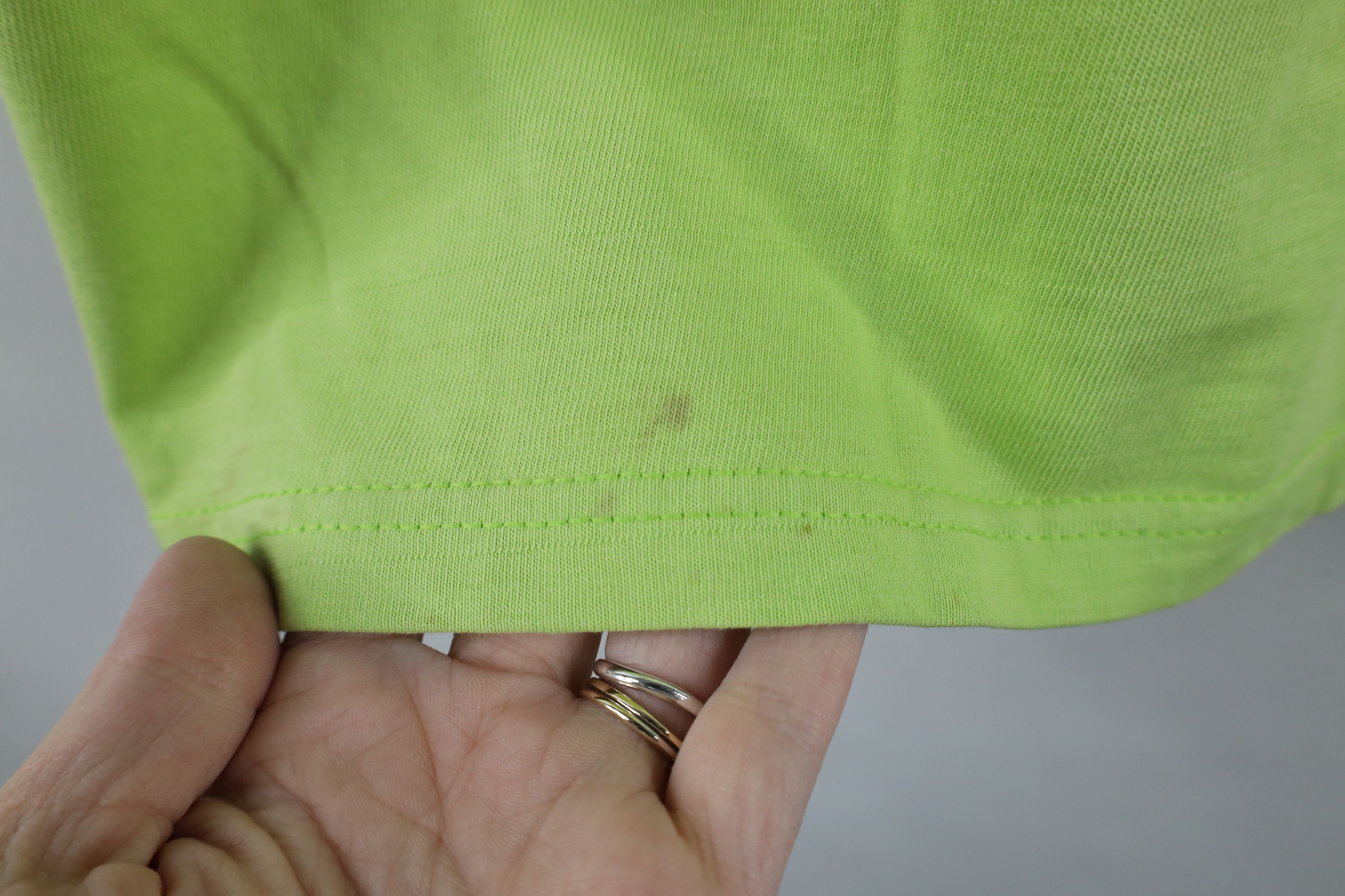 Hanes × Vintage Vintage 90s Hanes Beefy Short Sleeve T-Shirt Lime Green Size US S / EU 44-46 / 1 - 5 Thumbnail
