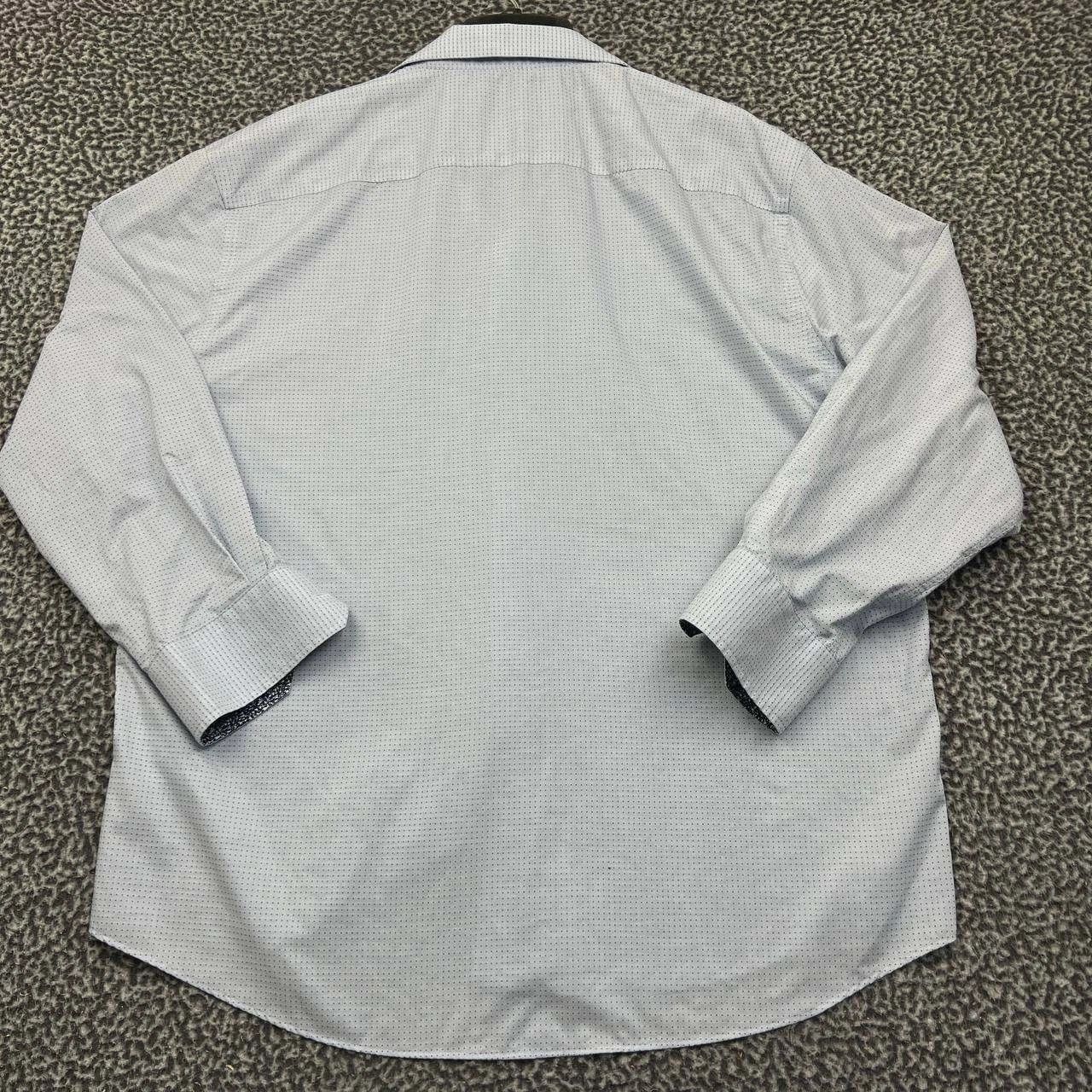 Egara Egara Button Up Shirt Men Blue Non-Iron Collared Cotton 2XL Size US XXL / EU 58 / 5 - 2 Thumbnail