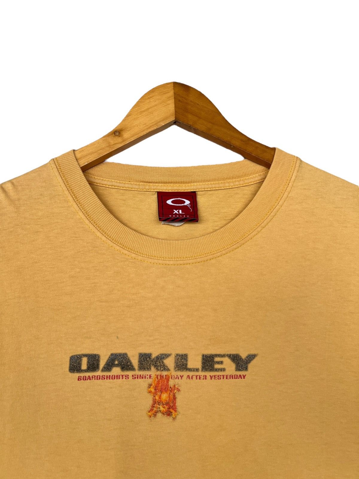 Oakley Vintage Oakley Flame Sunfaded Yellow Shirt Size US XL / EU 56 / 4 - 7 Thumbnail