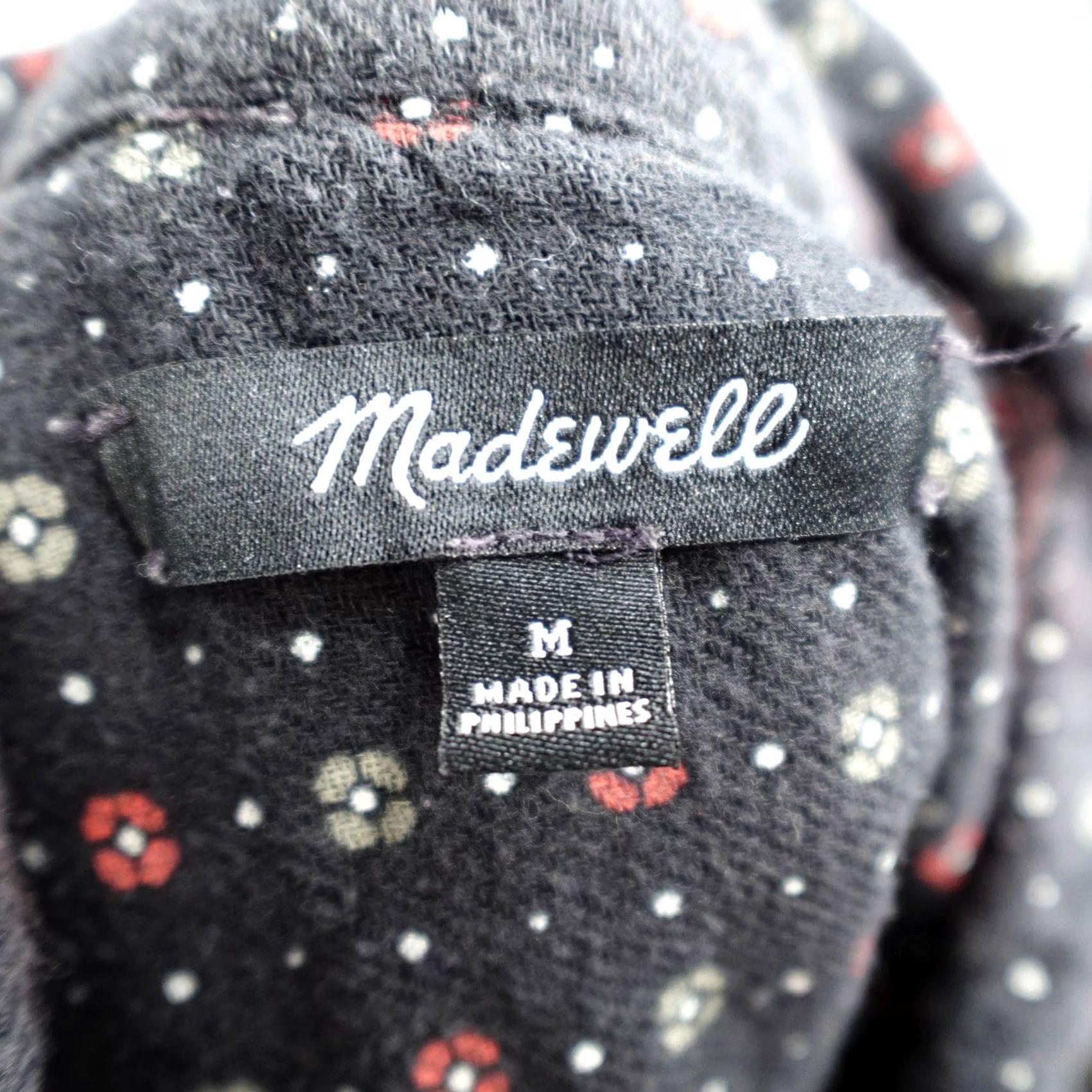 Madewell Madewell Shirt Womens Medium Black Floral Tunic Button Up Top Flannel Relaxed Size M / US 6-8 / IT 42-44 - 6 Thumbnail